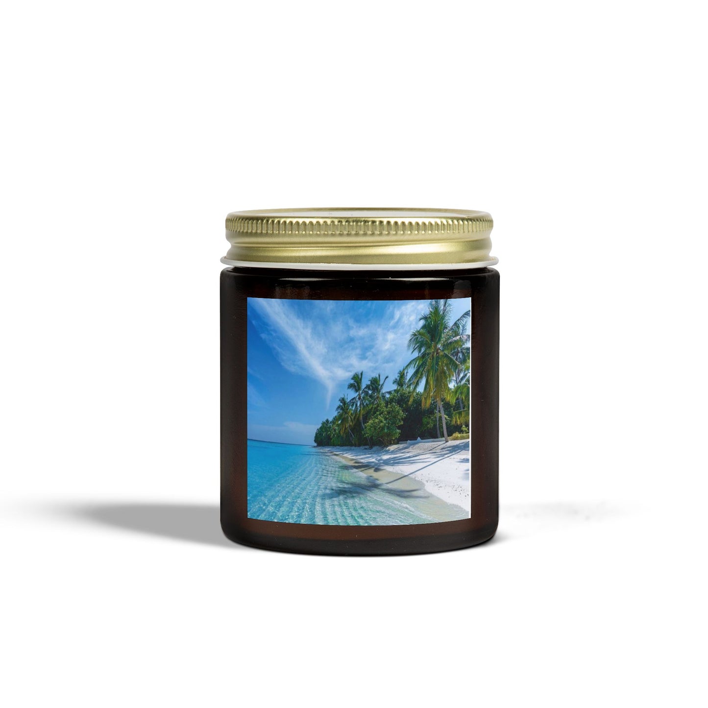 Scented Candles, Coconut Apricot Wax (4oz, 9oz) - Calming Private Beach