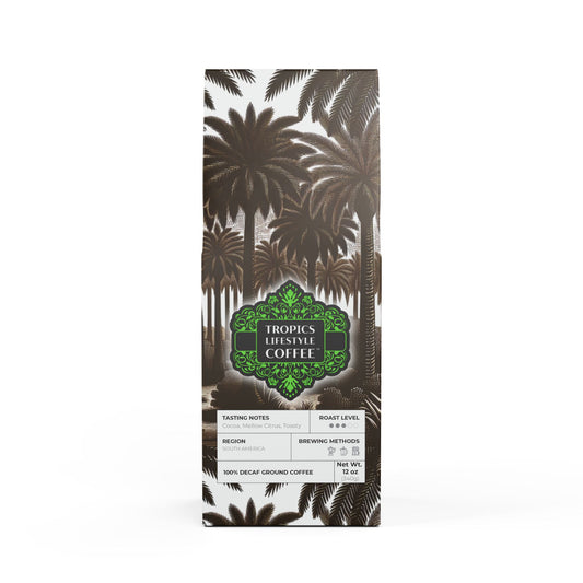 Rainforest Mist™ Single Origin DECAF (Medium Roast) Specialty Grade Coffee / Woodcut Palms
