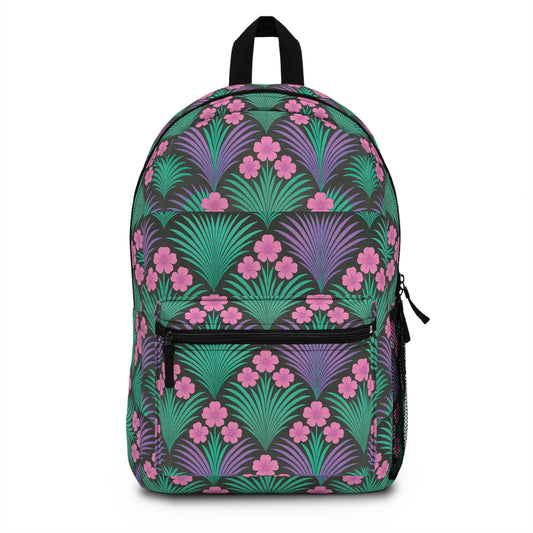 Tropical Backpack  / Midnight Hibiscus Deco/Pink