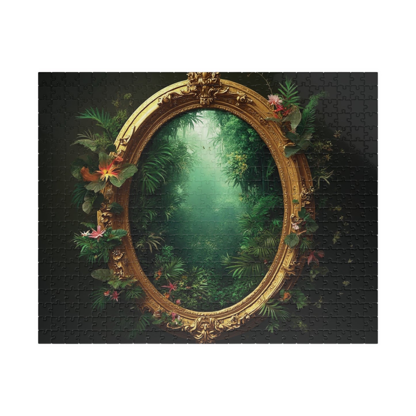 Golden Portal to Paradise Tropical Puzzle, 4 Sizes - Relaxing Jigsaw for Island Vibes