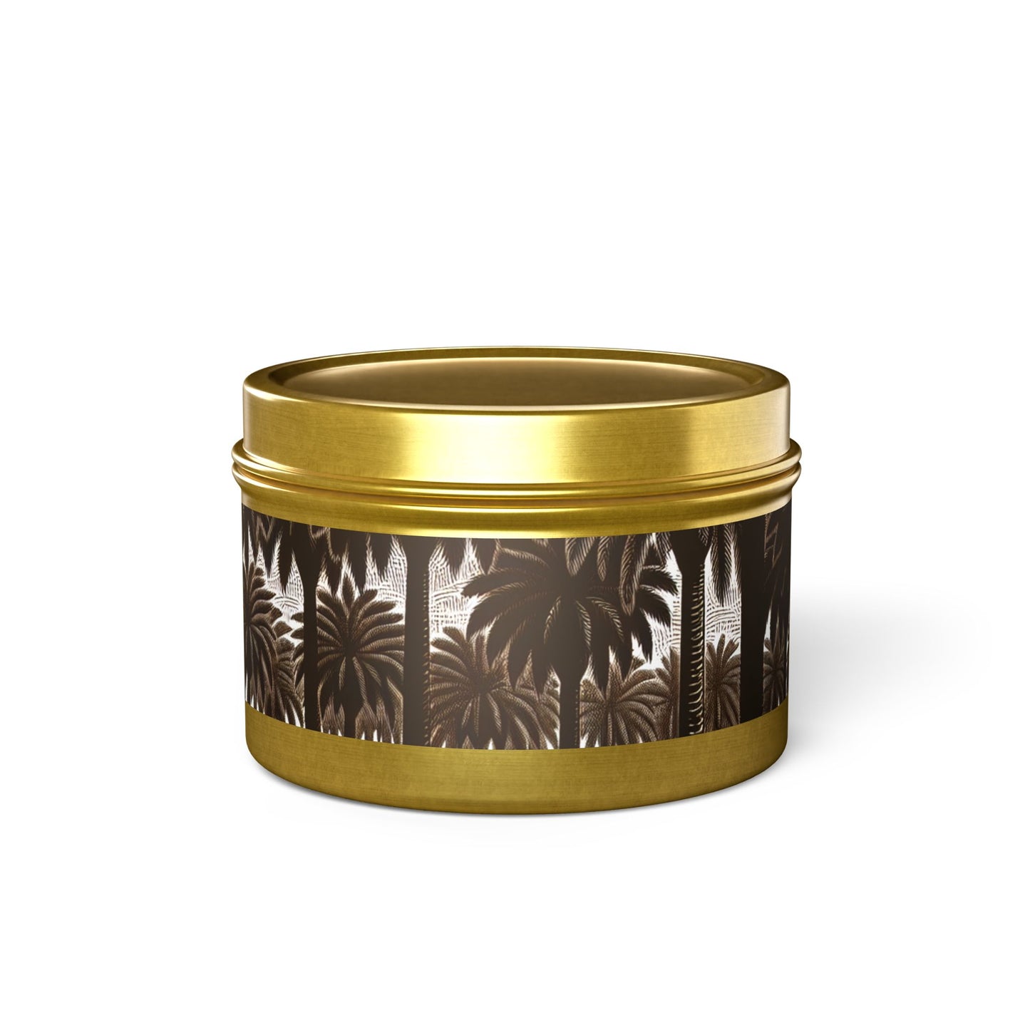 Tin Candles, 2 sizes, 3 tin colors - Woodcut Palm Grove