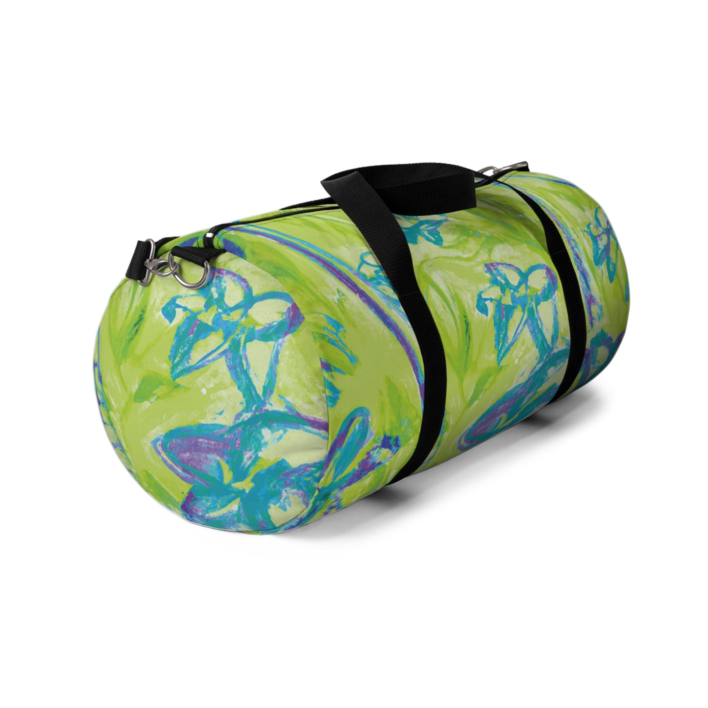 Tropical Rainforest Duffel Bag - Perfect for Travel and Gym / Tropical Doodles, Lime