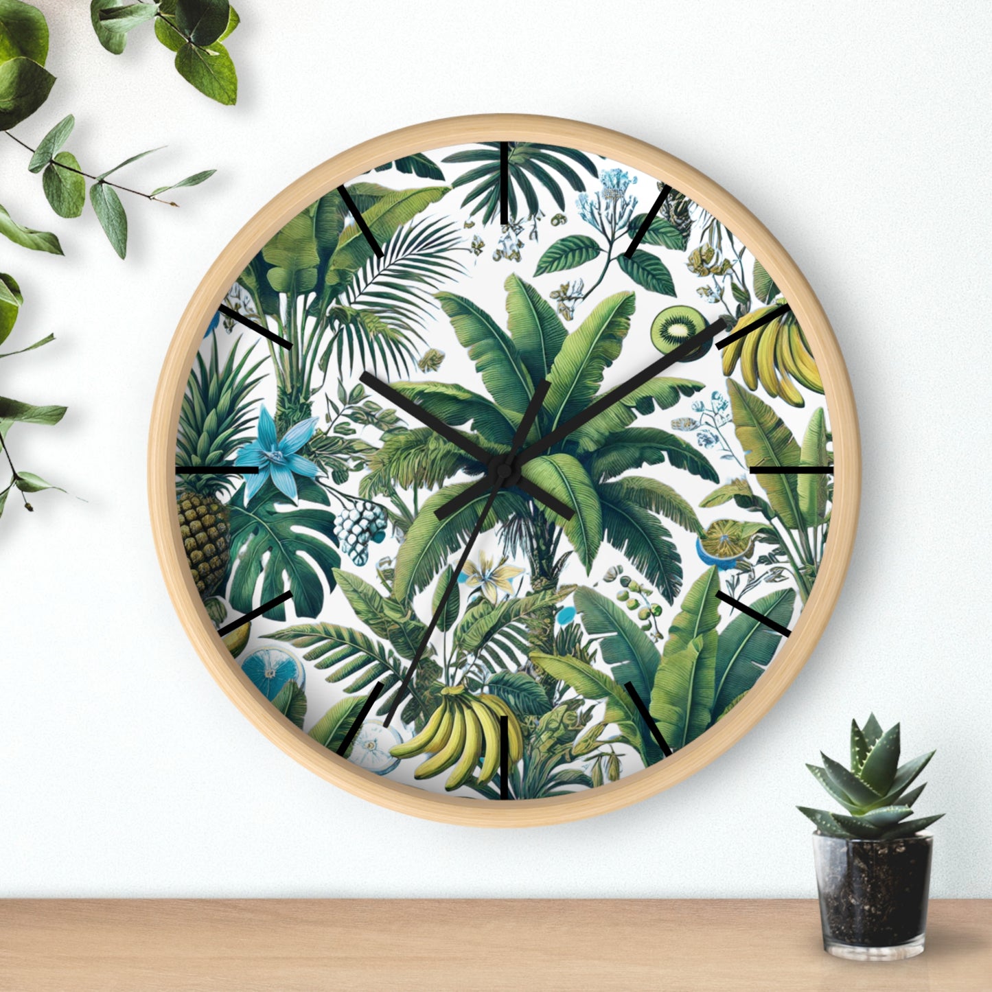 Tropical Fruit/White Wall Clock – Fun Home Decor for Nature Lovers, 6 Variants