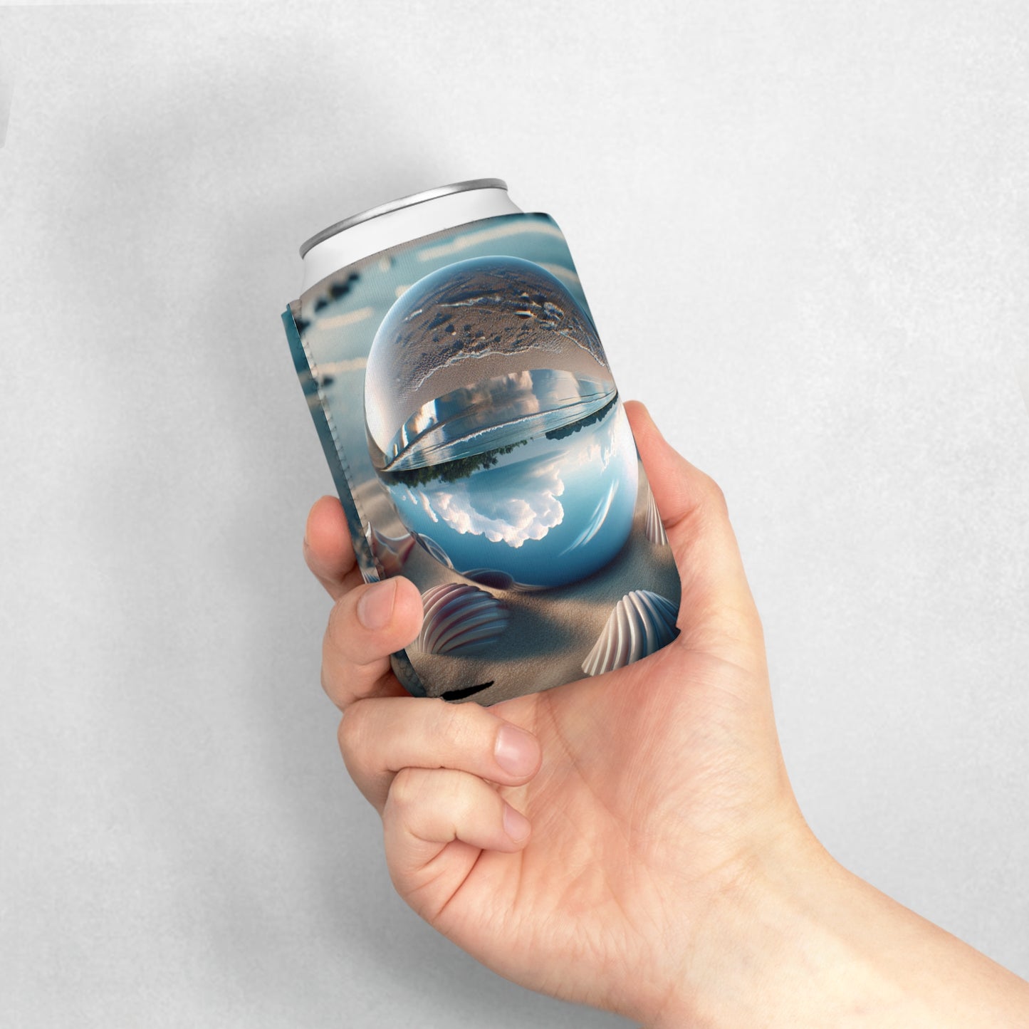 Beach Illusion Ball Cooler Sleeve - Perfect for Outdoor Picnics