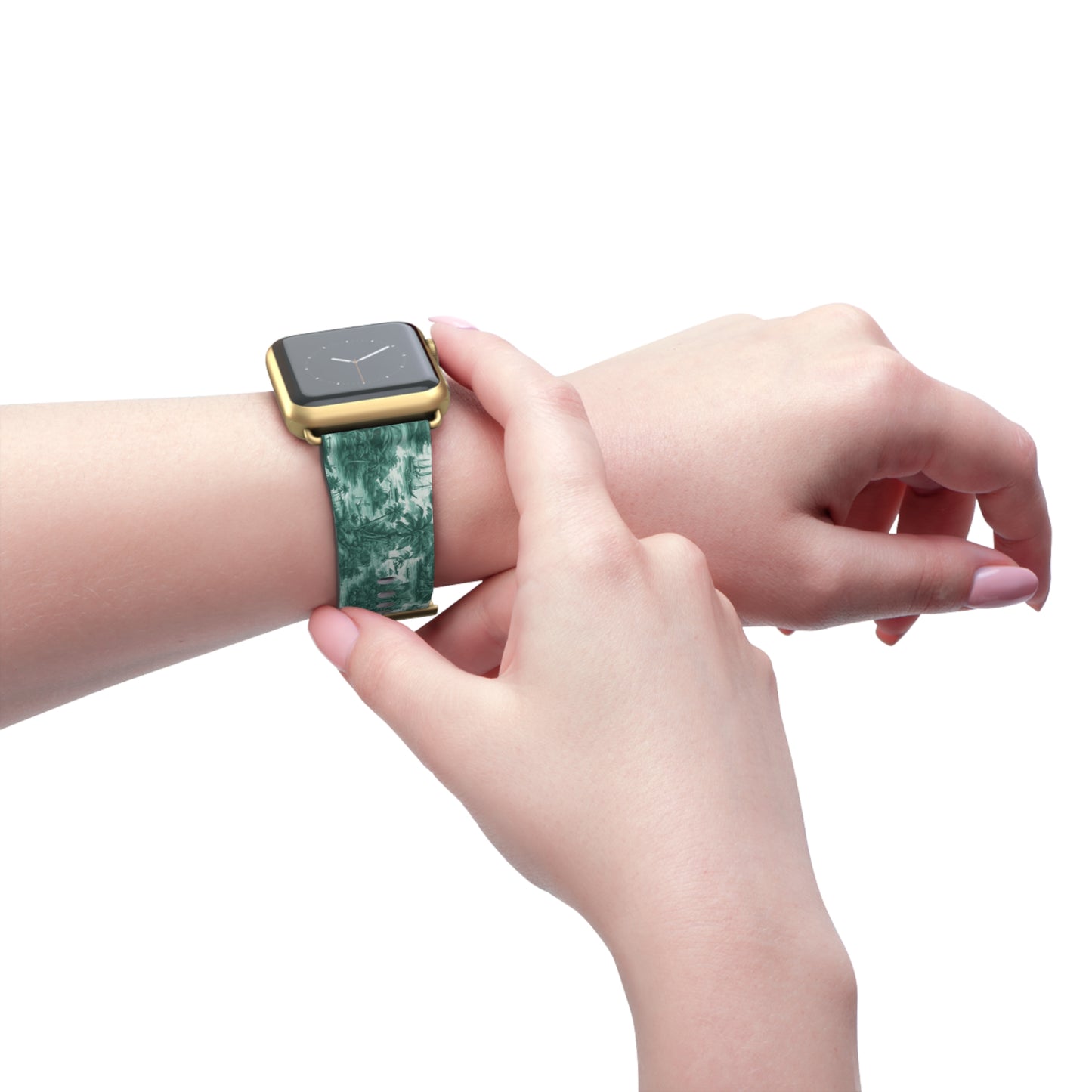 Apple Watch Band - Tropical Toile, evergreen
