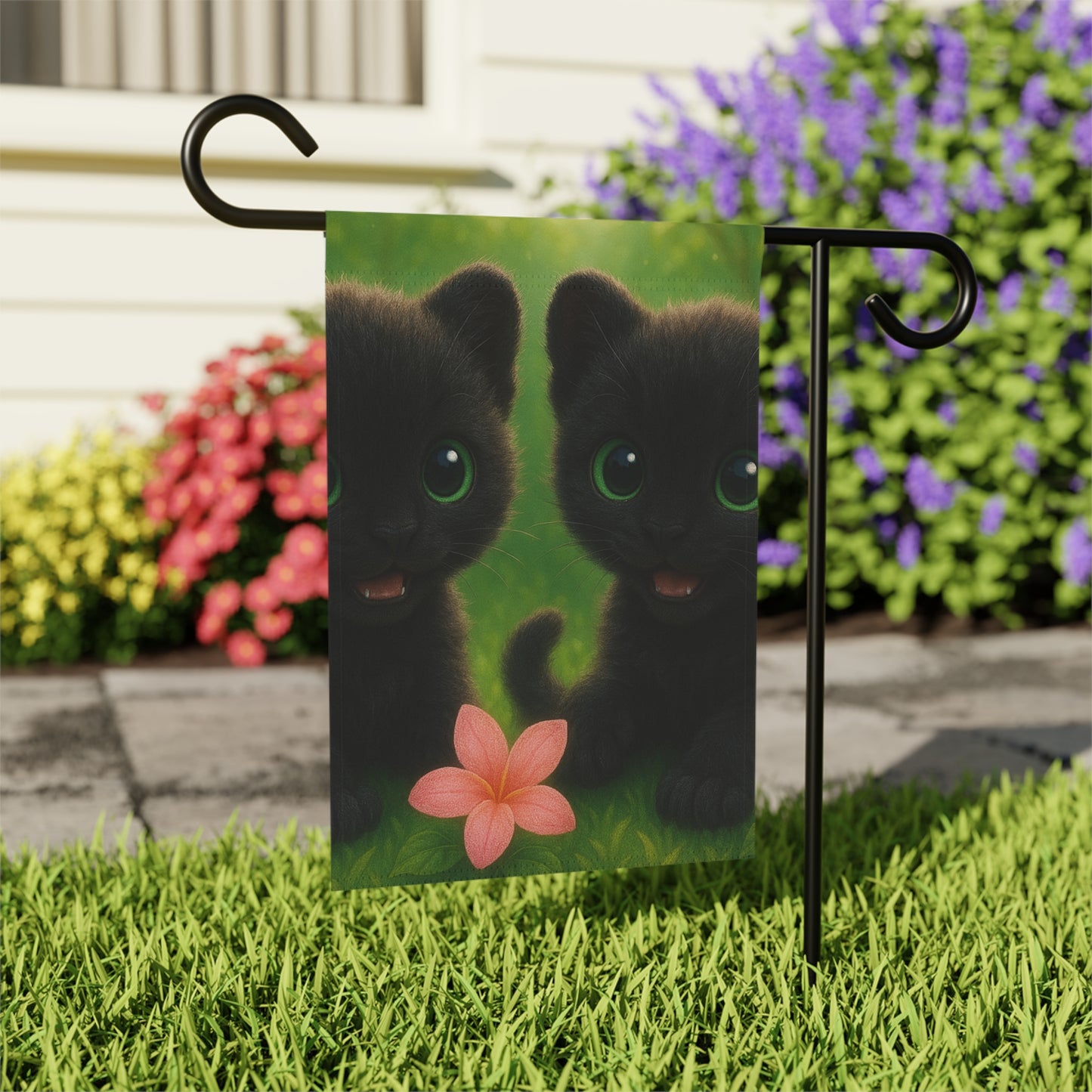 Tropical Garden Flag - Perfect for Outdoor Decor / Baby Black Panthers