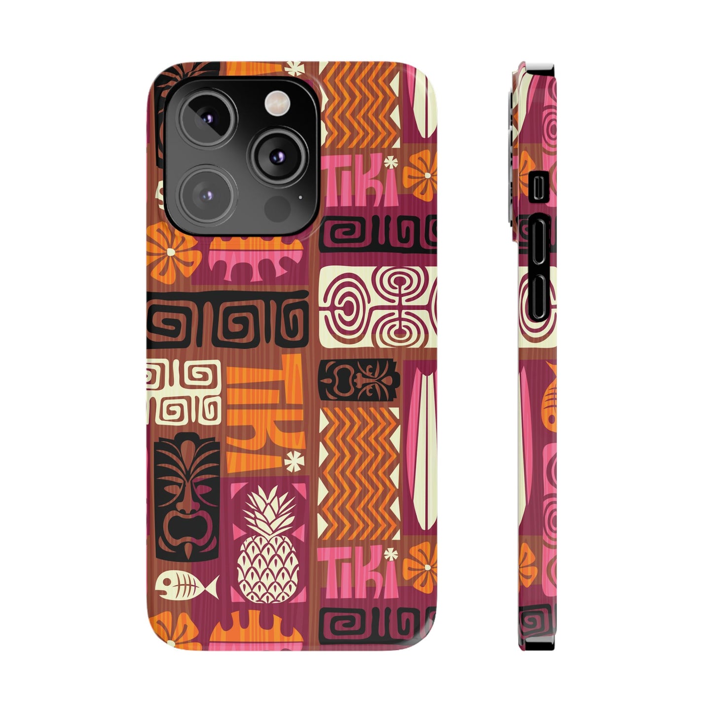 Slim Phone Cases - Tiki Poster Pink/Orange