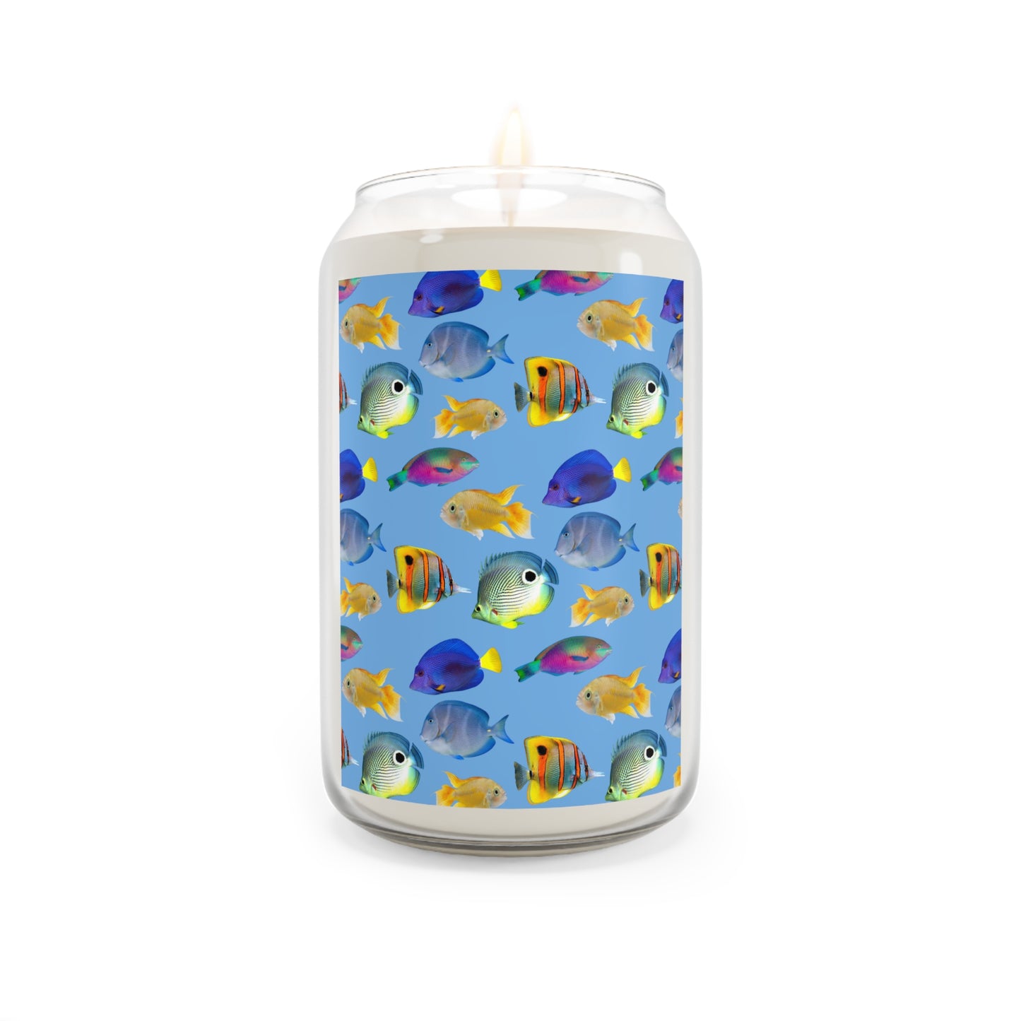 Scented Candle, 13.75oz - School of Fish, Lt. Blue