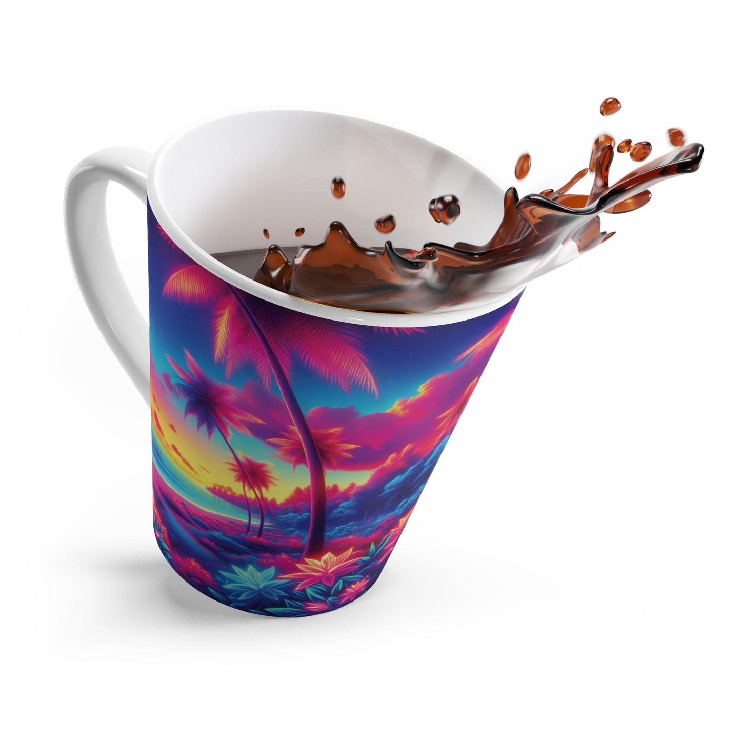 Latte White Mug - Glorious Skies Tropical Beach