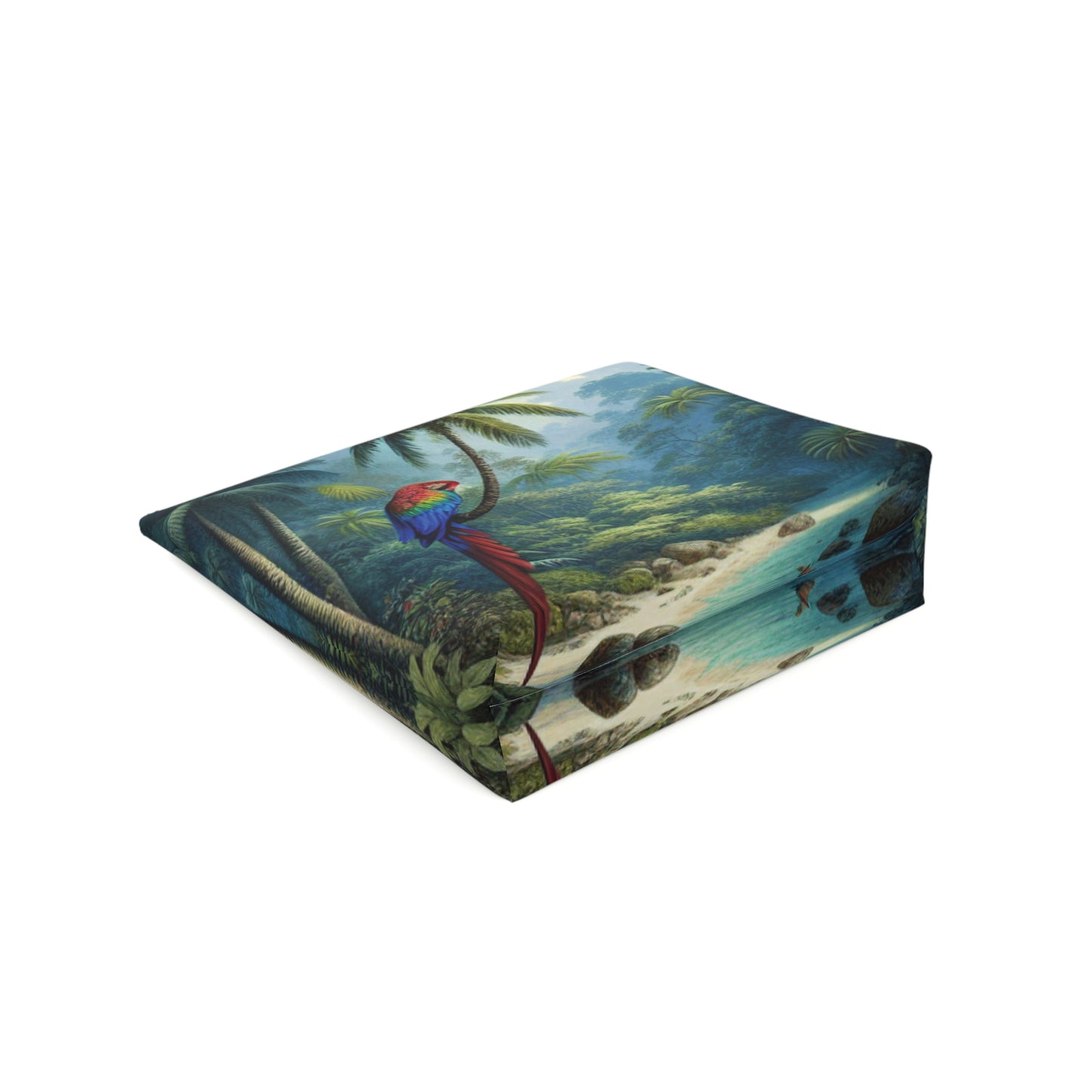 Tropical Cotton Cosmetic Bag, Makeup Pouch, 5 Sizes / Sleeping Beauty Parrot