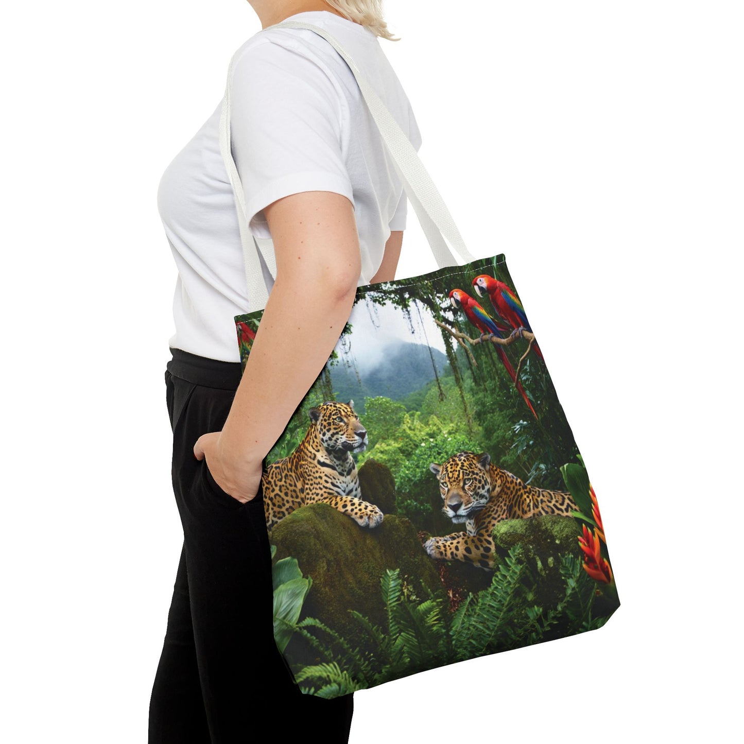 Jaguars and Parrots Tote Bag - 3 Sizes