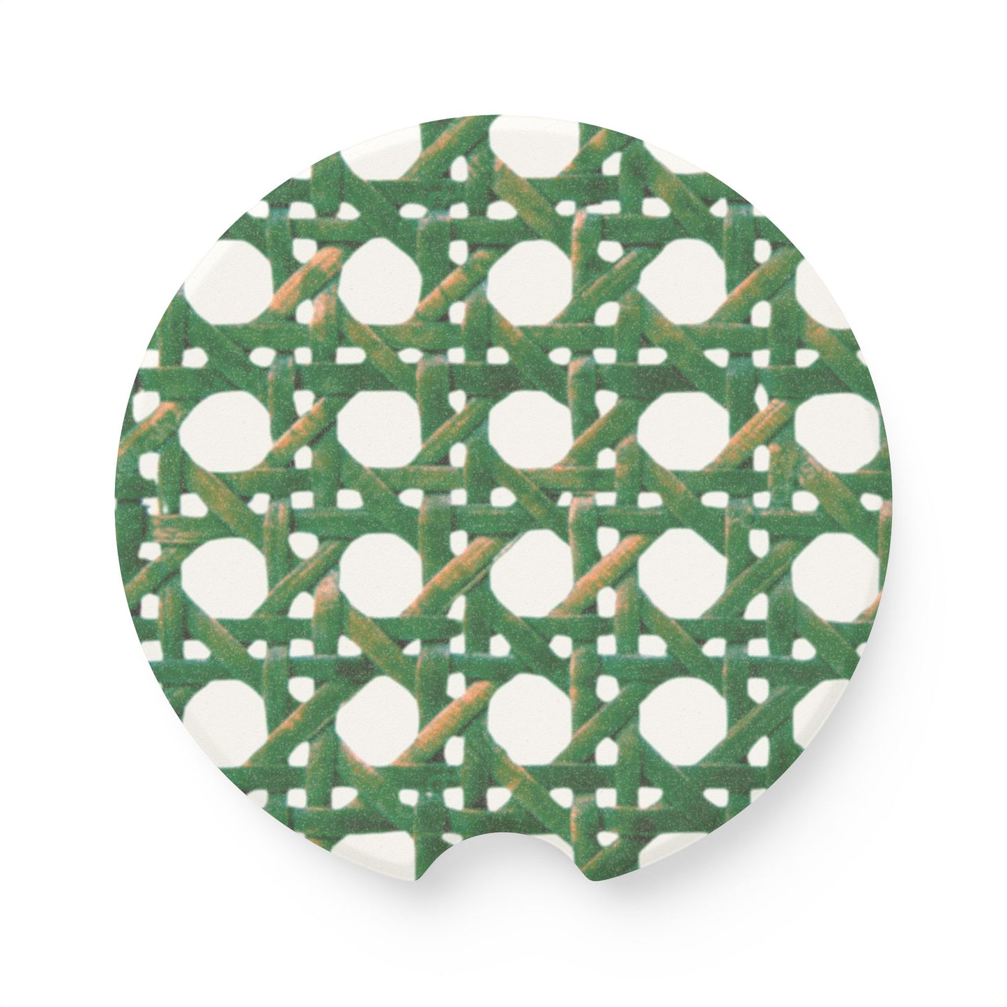 Soapstone Car Coaster - Green Beach Chair Wicker