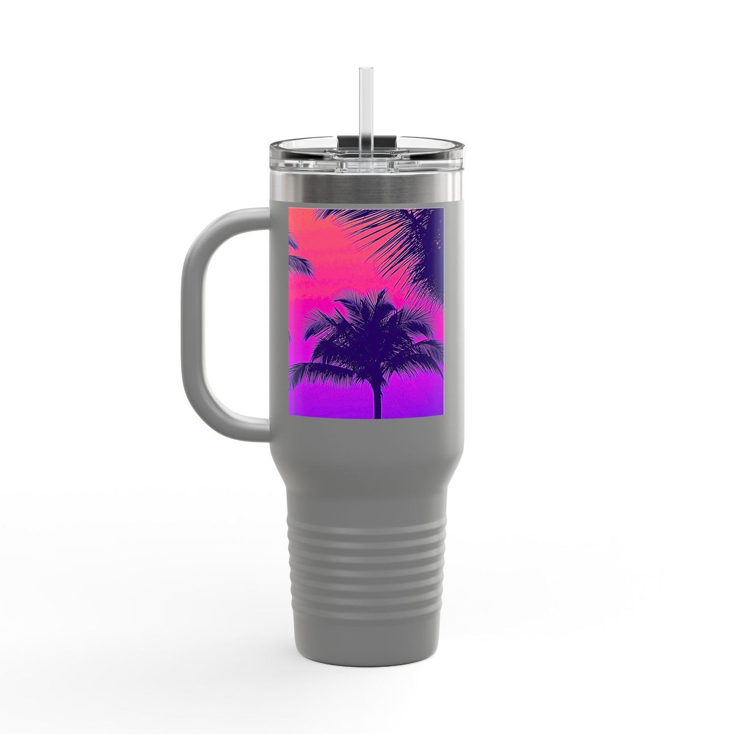 Insulated Travel Mug, 40oz / Palm Glow Pop - Perfect for Outdoor Adventures