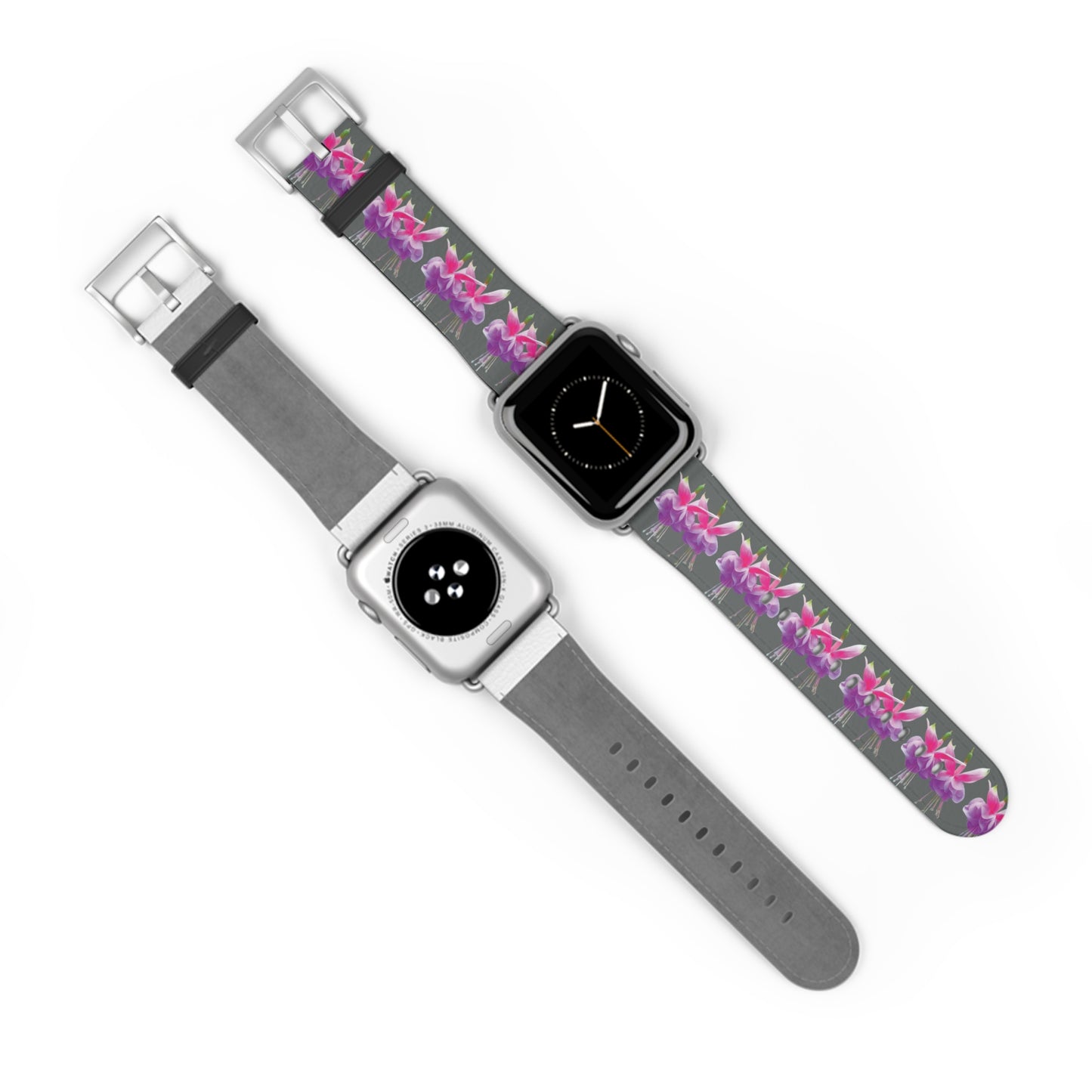 Apple Watch Band - Two Fuchsias, dark grey