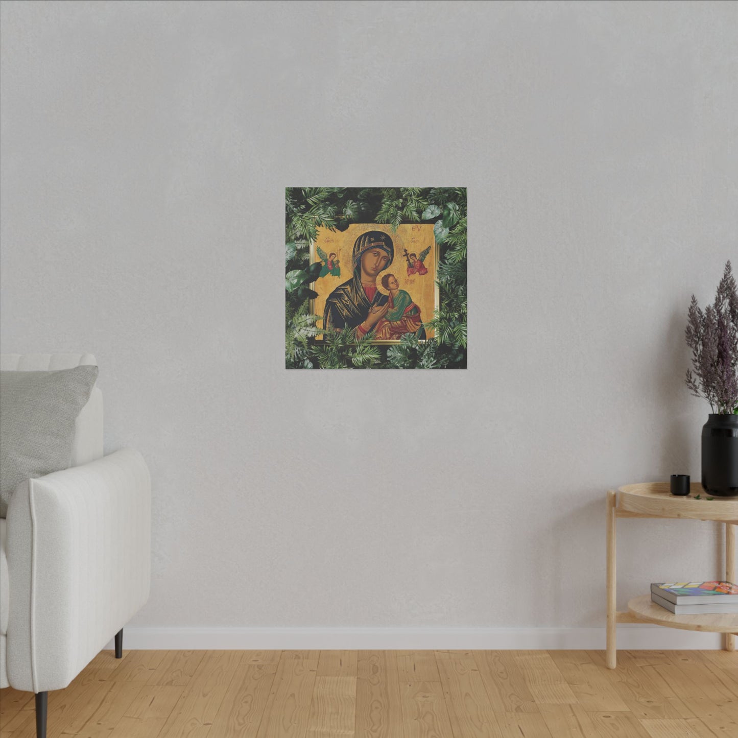 "Tropical Our Lady of Perpetual Help" Canvas Artwork - Stretched Canvas Print / Virgin Mary
