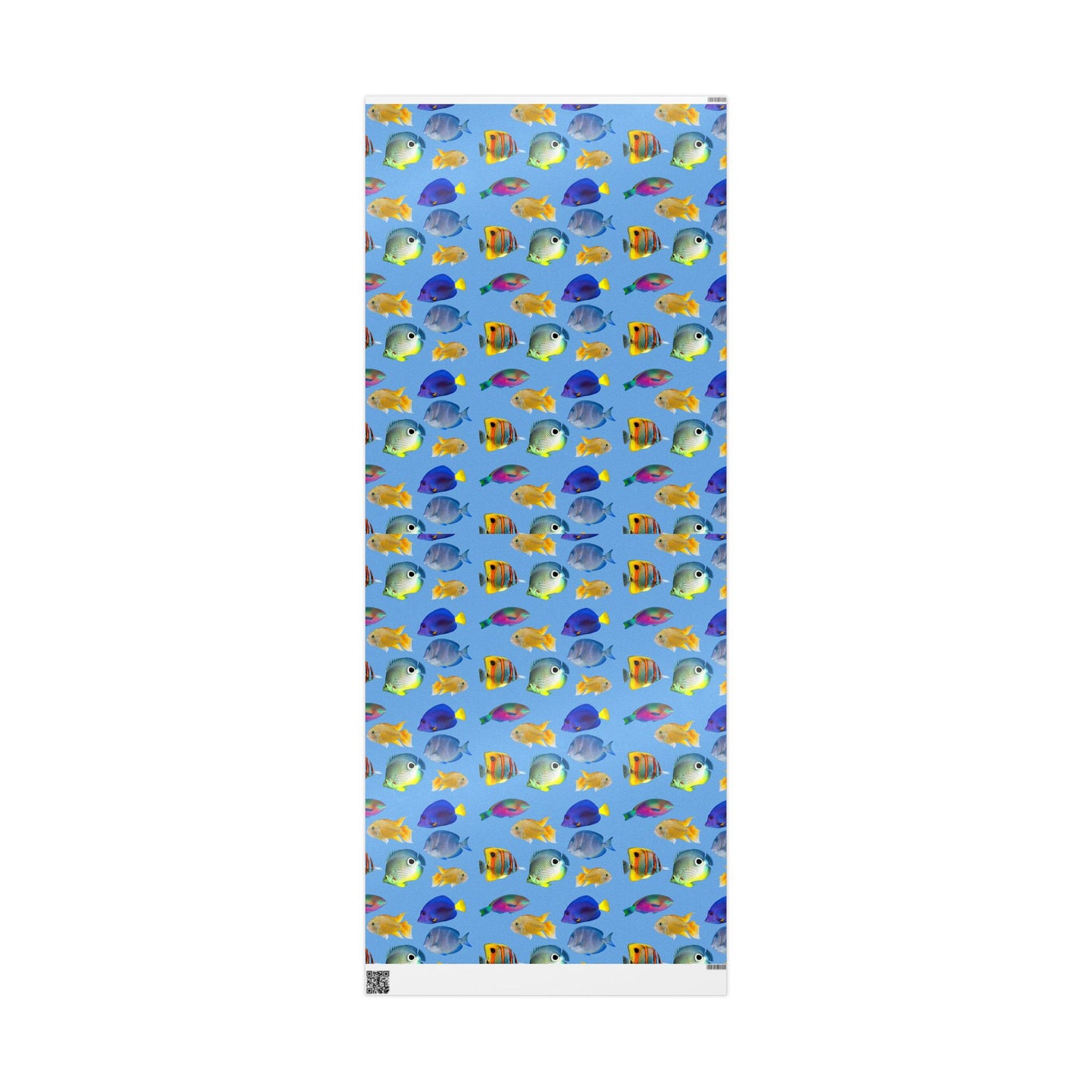 Wrapping Paper - Tropical Gift Wrap for All Occasions, 3 Sizes/2 Finishes / School of Fish, Lt. Blue
