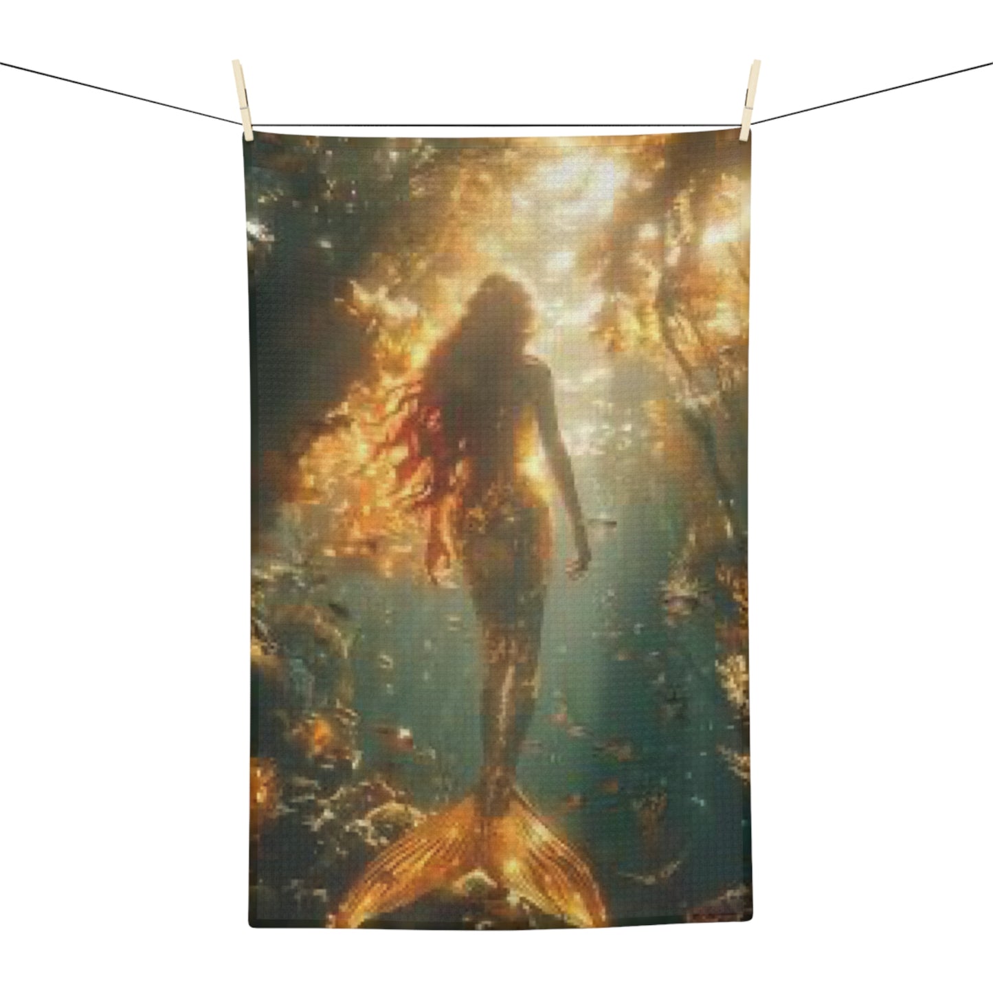 Microfiber Tea Towel ~ Solo Mermaid Adventure