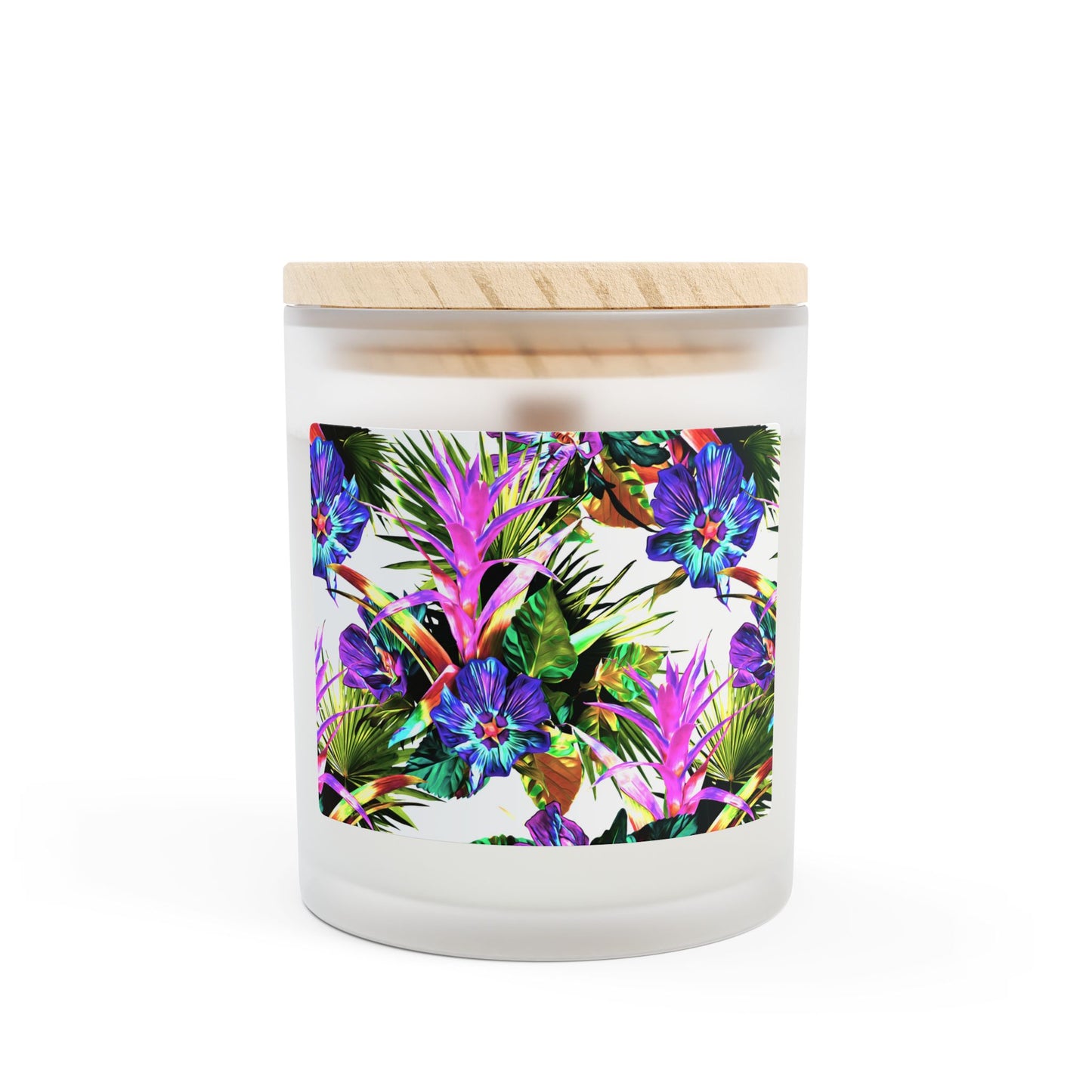 Frosted Glass Candle, 11oz, Plant Palooza, white