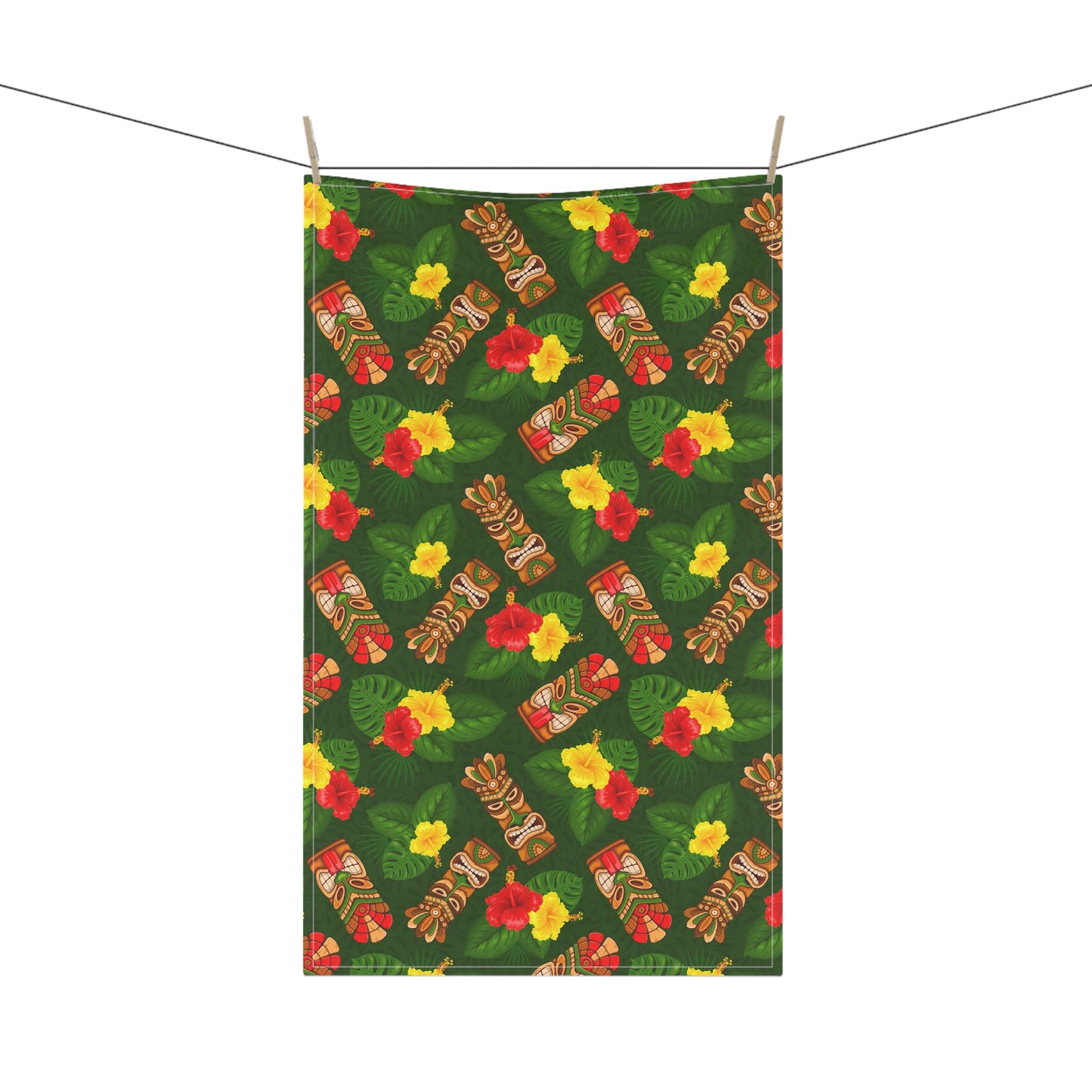 Tea Towels (cotton, poly) - Tiki Hibiscus Garden