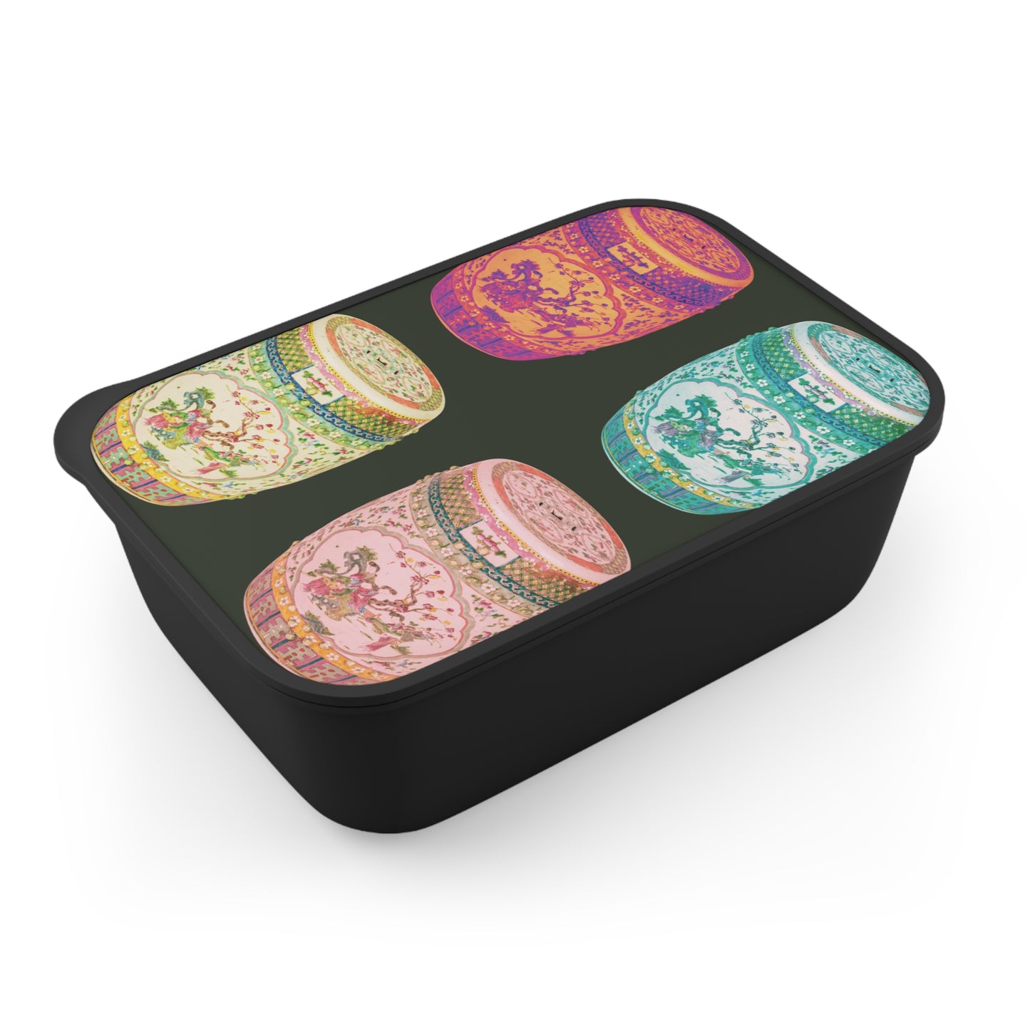 Bento Box with Utensils - Tropical Garden Stools