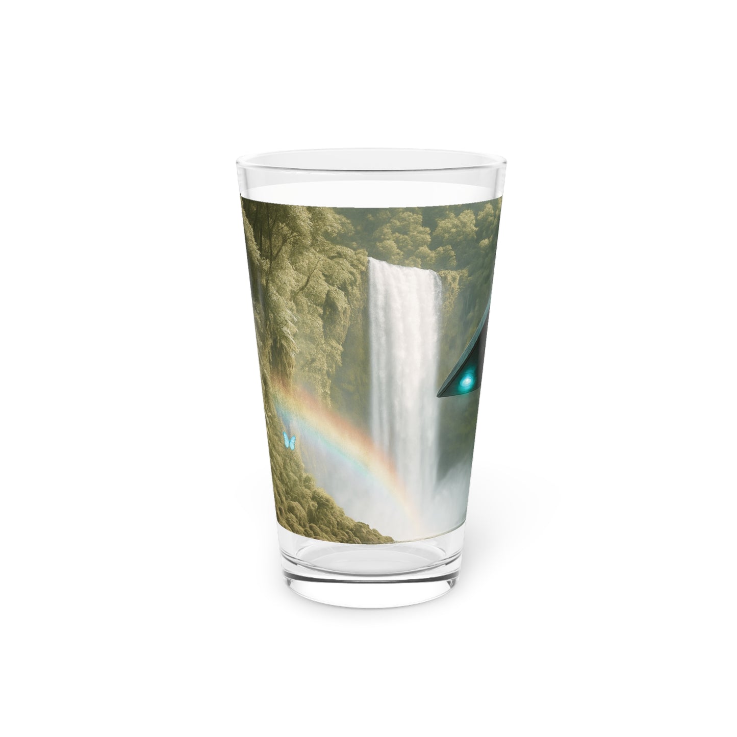 Pint Glass, 16oz - UFO and Waterfall