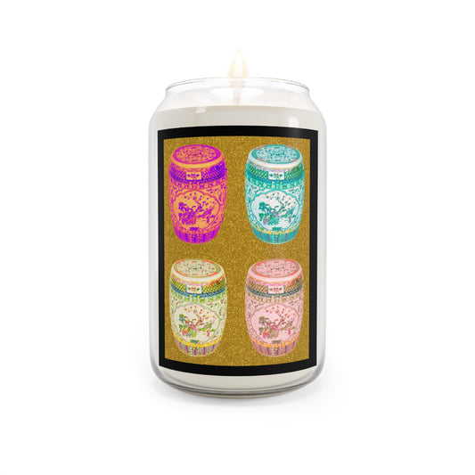 Scented Candle, 13.75oz - Pop Art Porcelain Stools, Gold