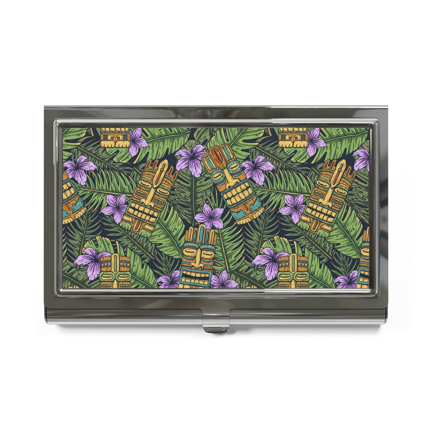 Business Card Holder - Tiki Purple Greenery