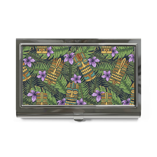 Business Card Holder - Tiki Purple Greenery