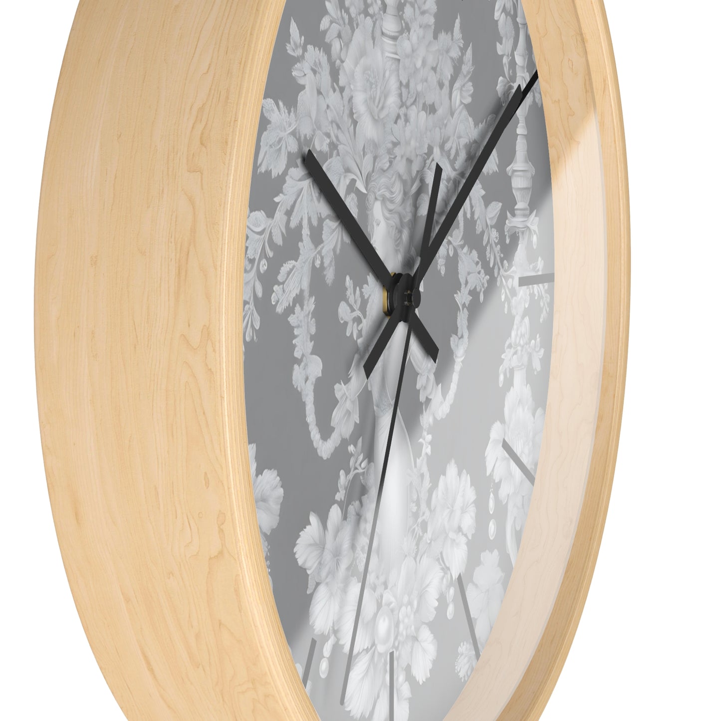 Wall Clock, Pearl Lady Toile / Slate, Hands/Base Variants