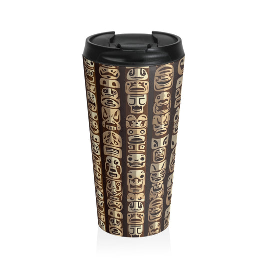 15 oz. Stainless Steel Travel Mug / Tiki Totems