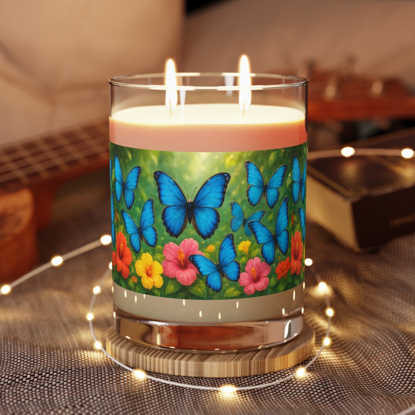 Morph Butterflies Flight Scented Candle - 11oz Full Glass, Tropical Decor