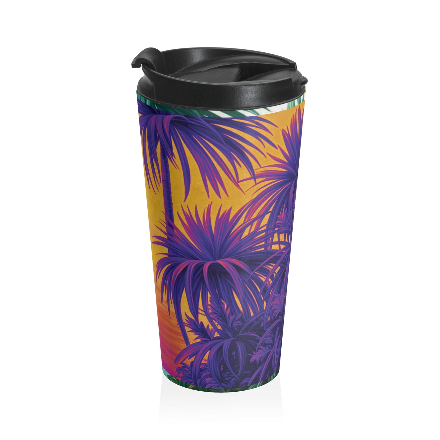15 oz. Stainless Steel Travel Mug / Tiny Palm Island Heatwave