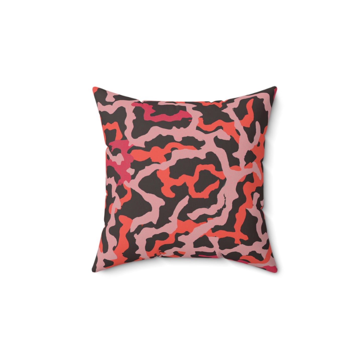 Decorative Pillow - Accent Cushion, 4 Sizes / Coral Threads, Red