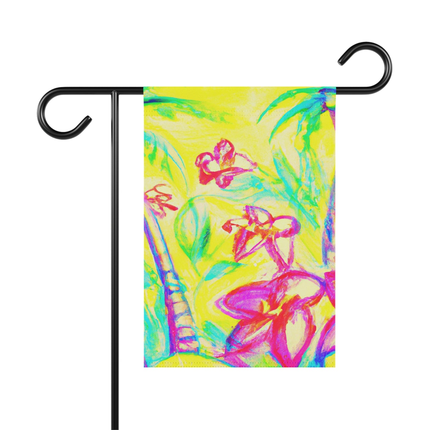 Tropical Garden Flag - Perfect for Outdoor Decor / Beach Tropical Doodles, Yellow