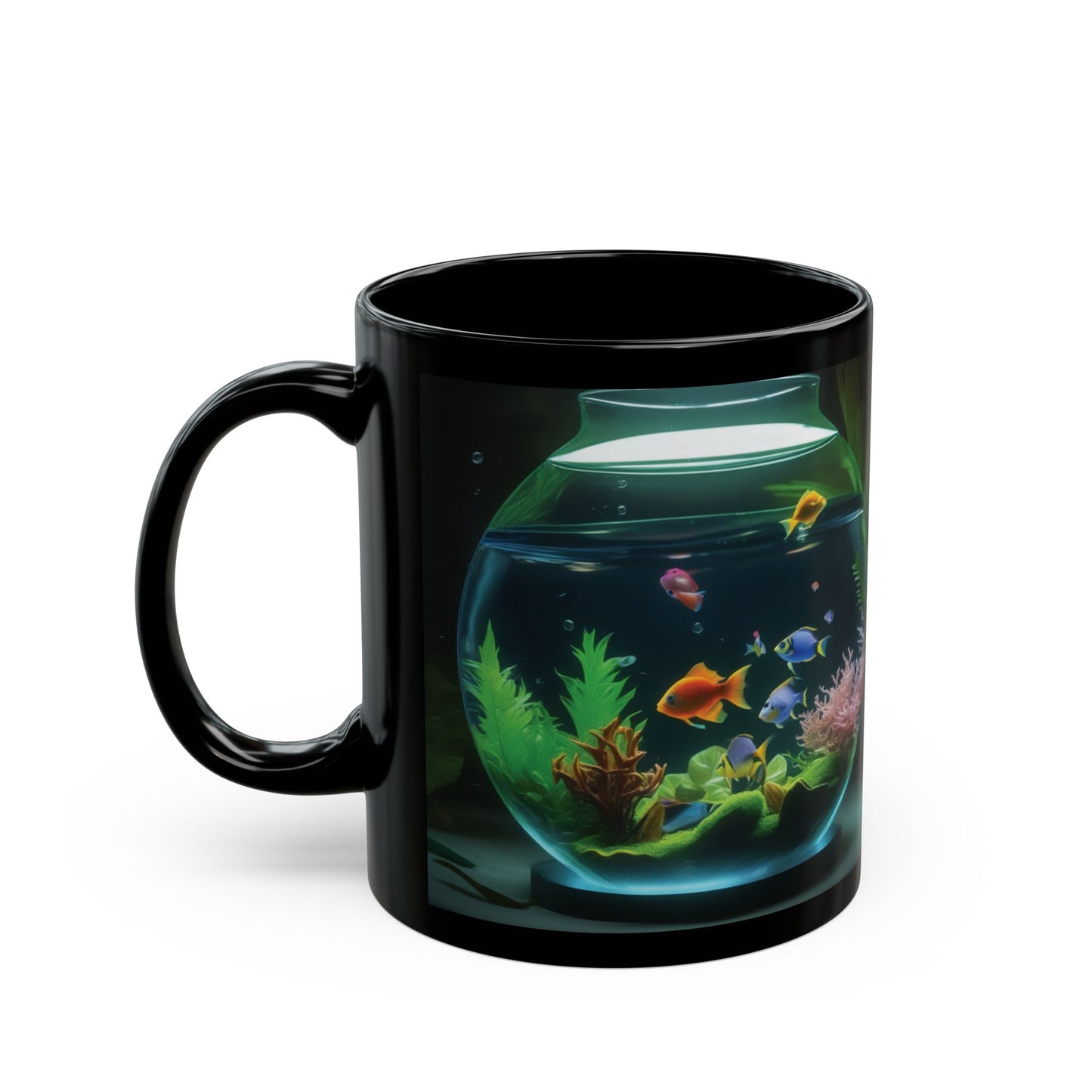 Black Coffee Mug - Tropical Fish Bowl #1