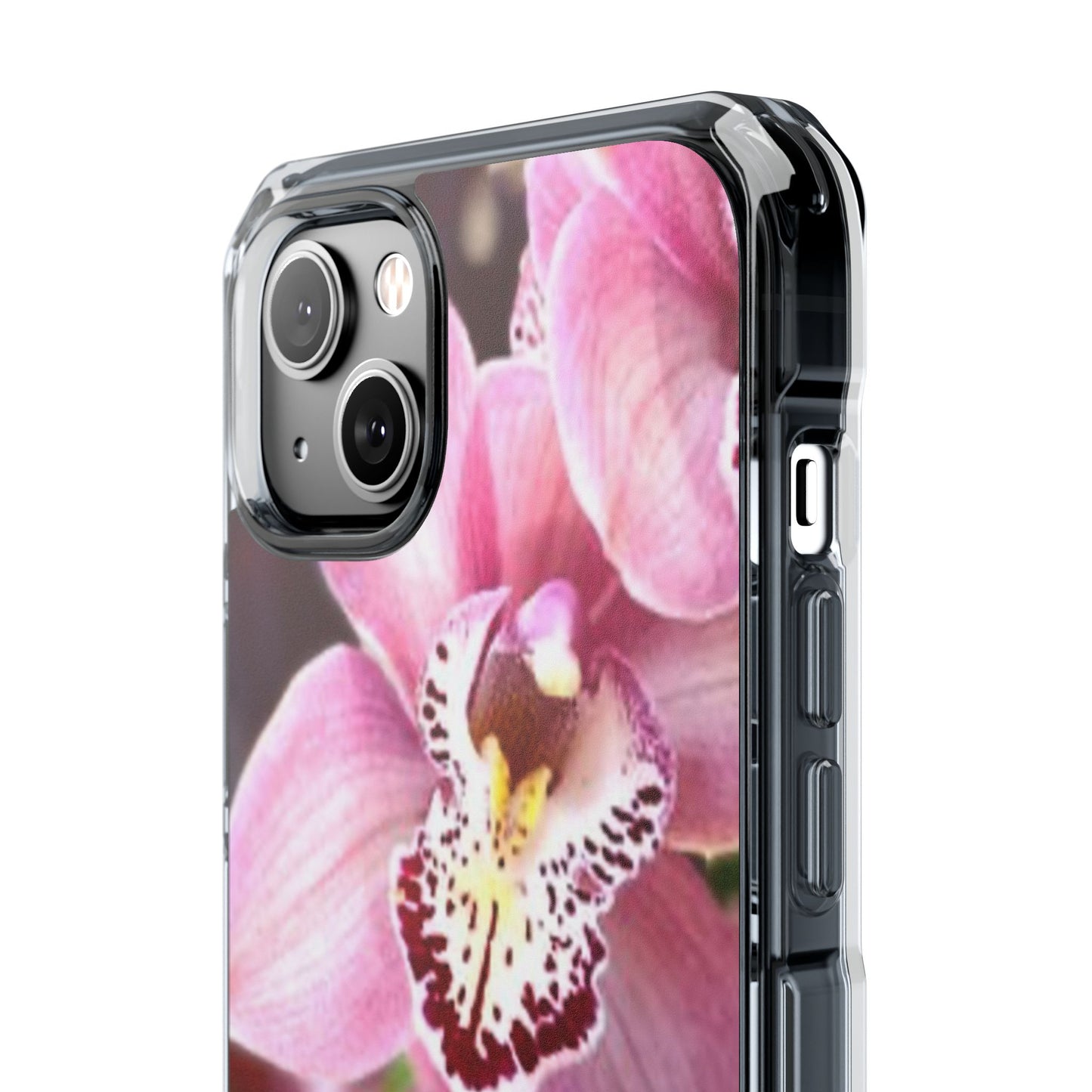 Pink Orchid/Photo Magnetic Clear Phone Case, Many Models