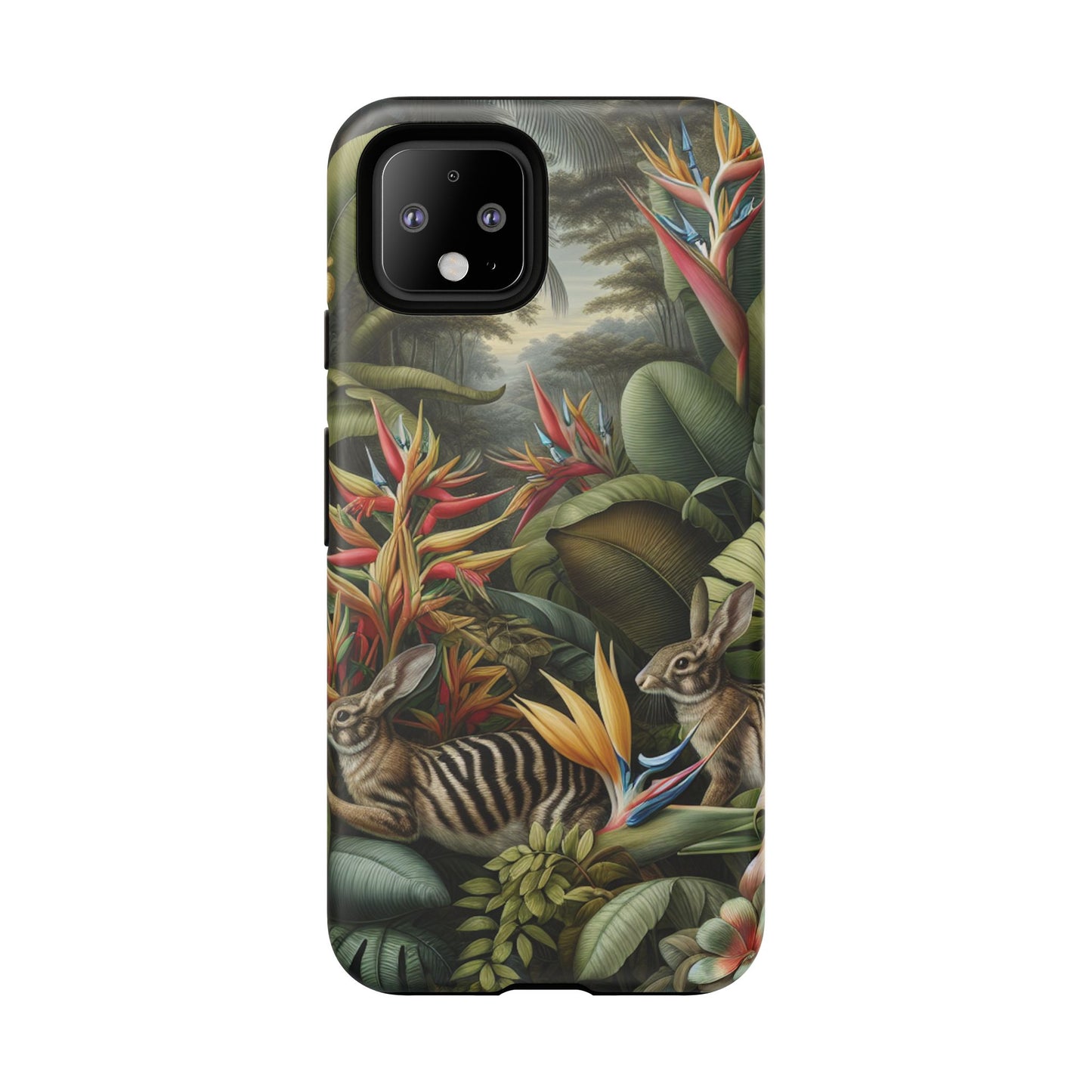 Rainforest Rabbit Outing Phone Case - Tough Cases with Summer Vibe