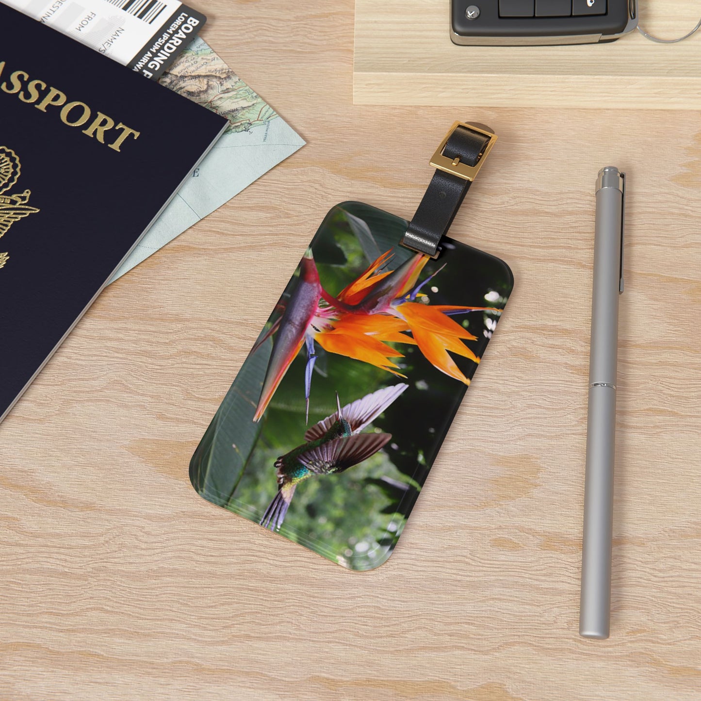 Luggage Tag - Bird of Paradise / Hummer