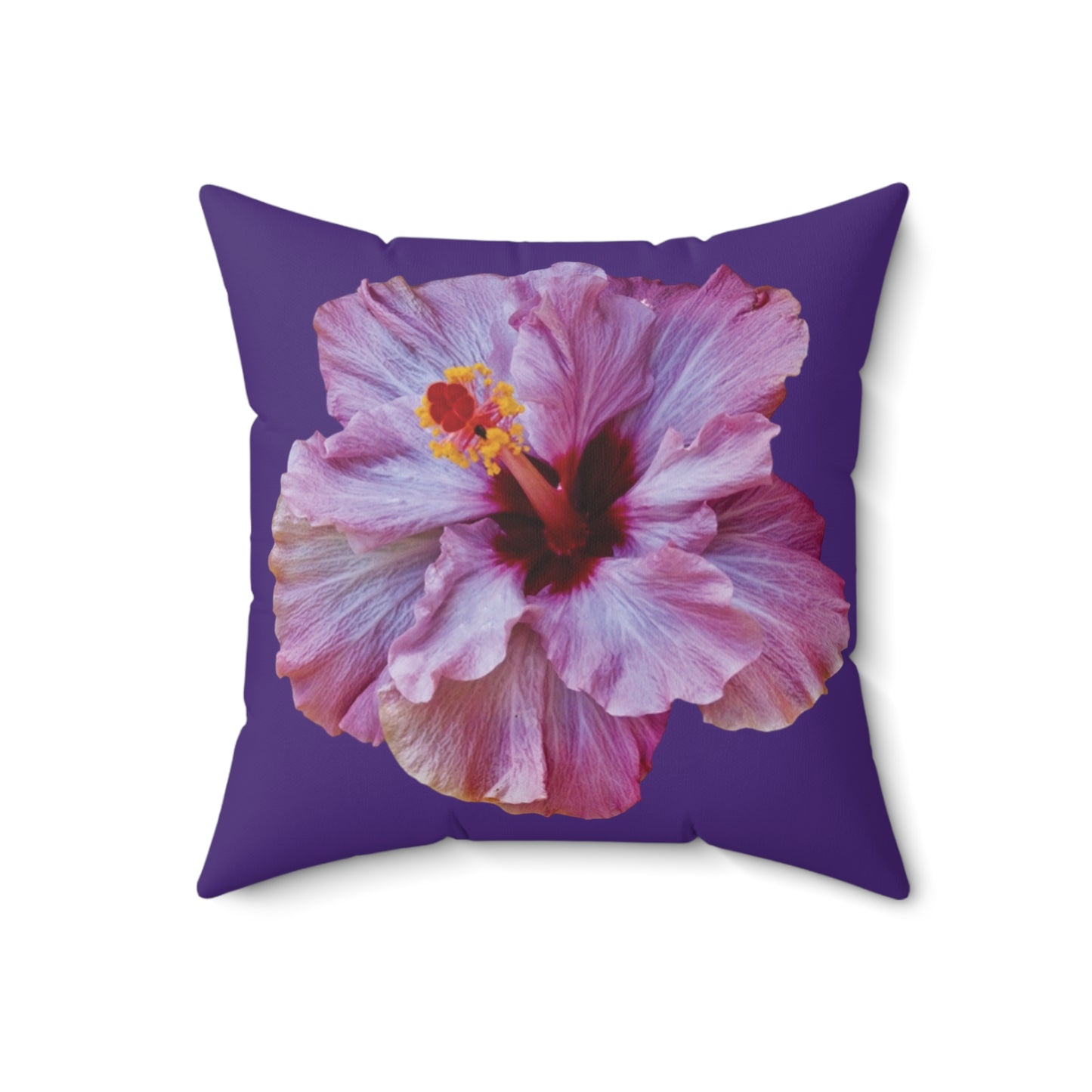 Decorative Pillow - Accent Cushion, 4 Sizes / Photo Purple Hibiscus, Purple