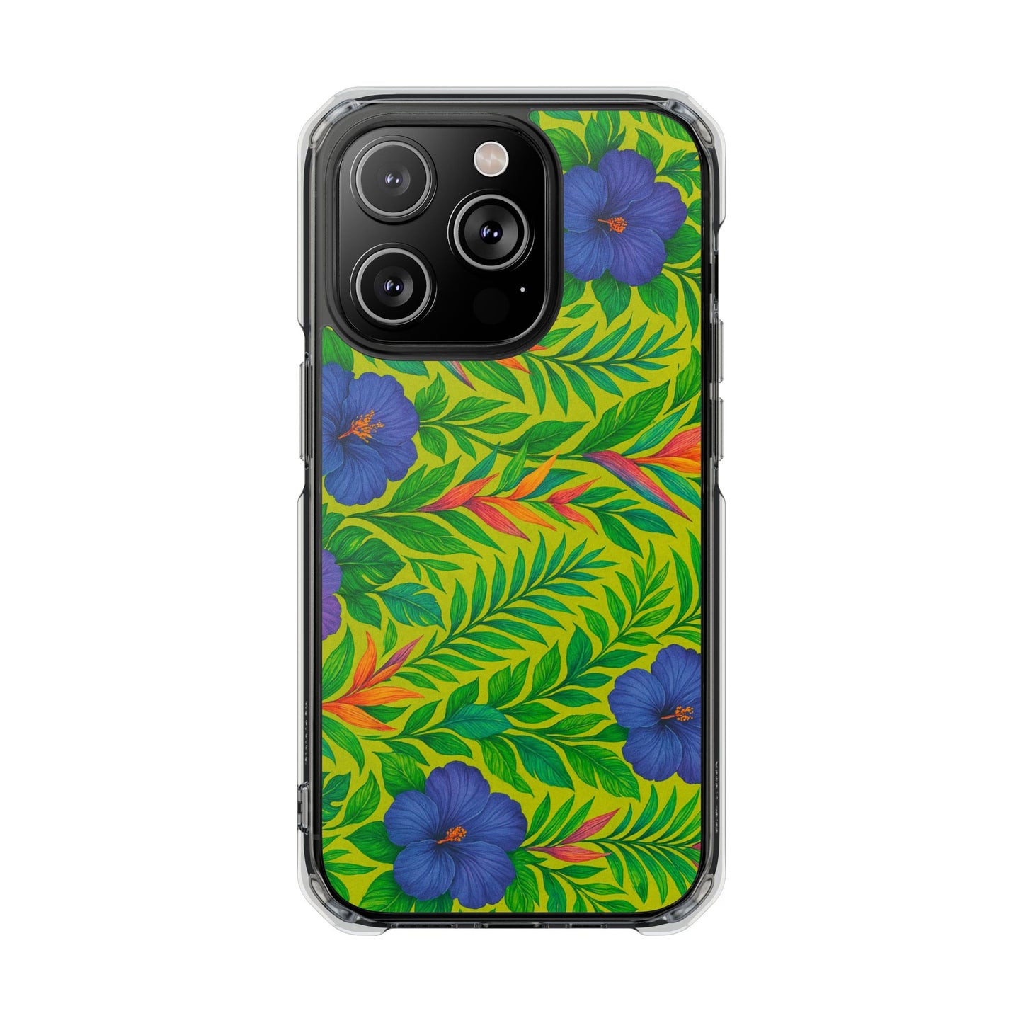 Midnight Flower Lime Magnetic Clear Phone Case, Many Models