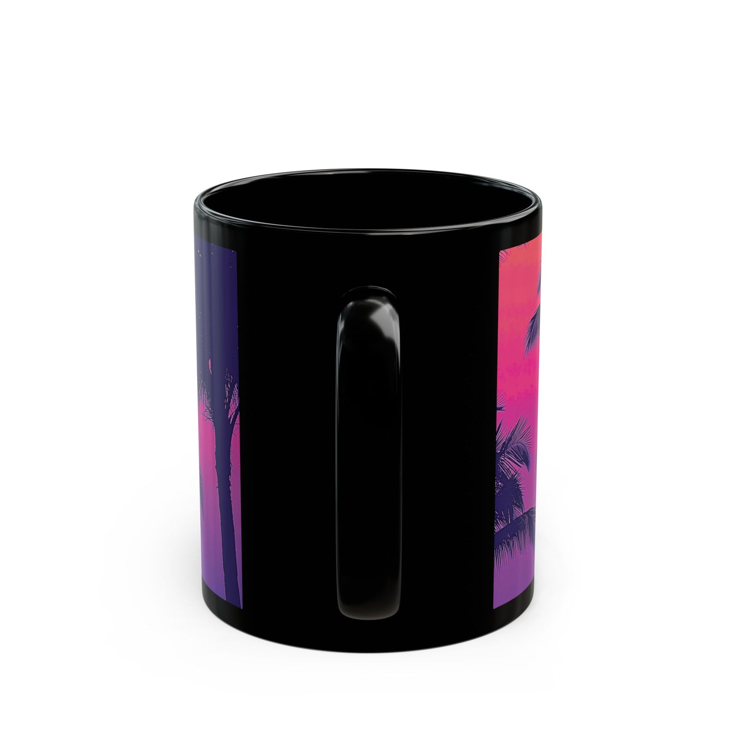 Black Coffee Mug - Palm Glow, Heatwave
