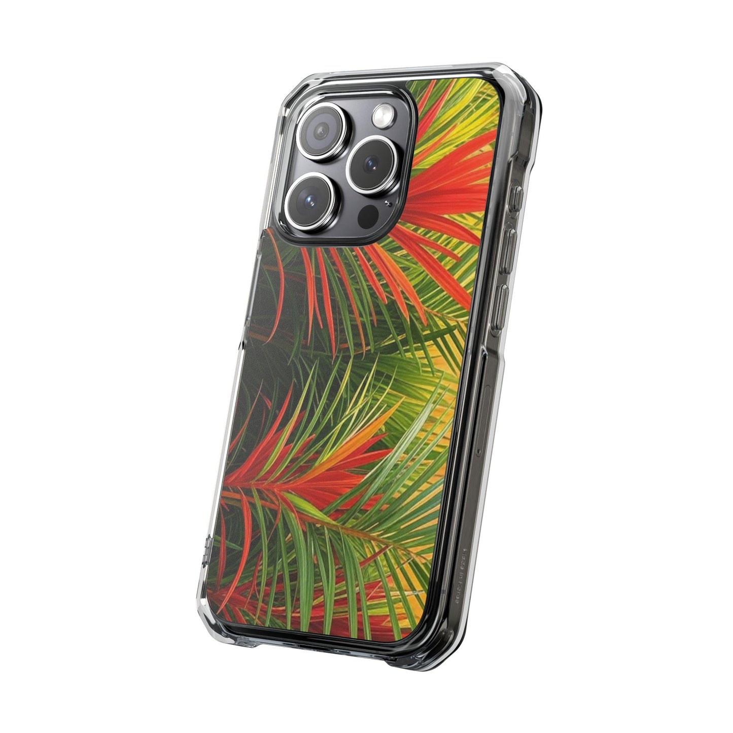 Red Flame Palm Magnetic Clear Phone Case, Many Models