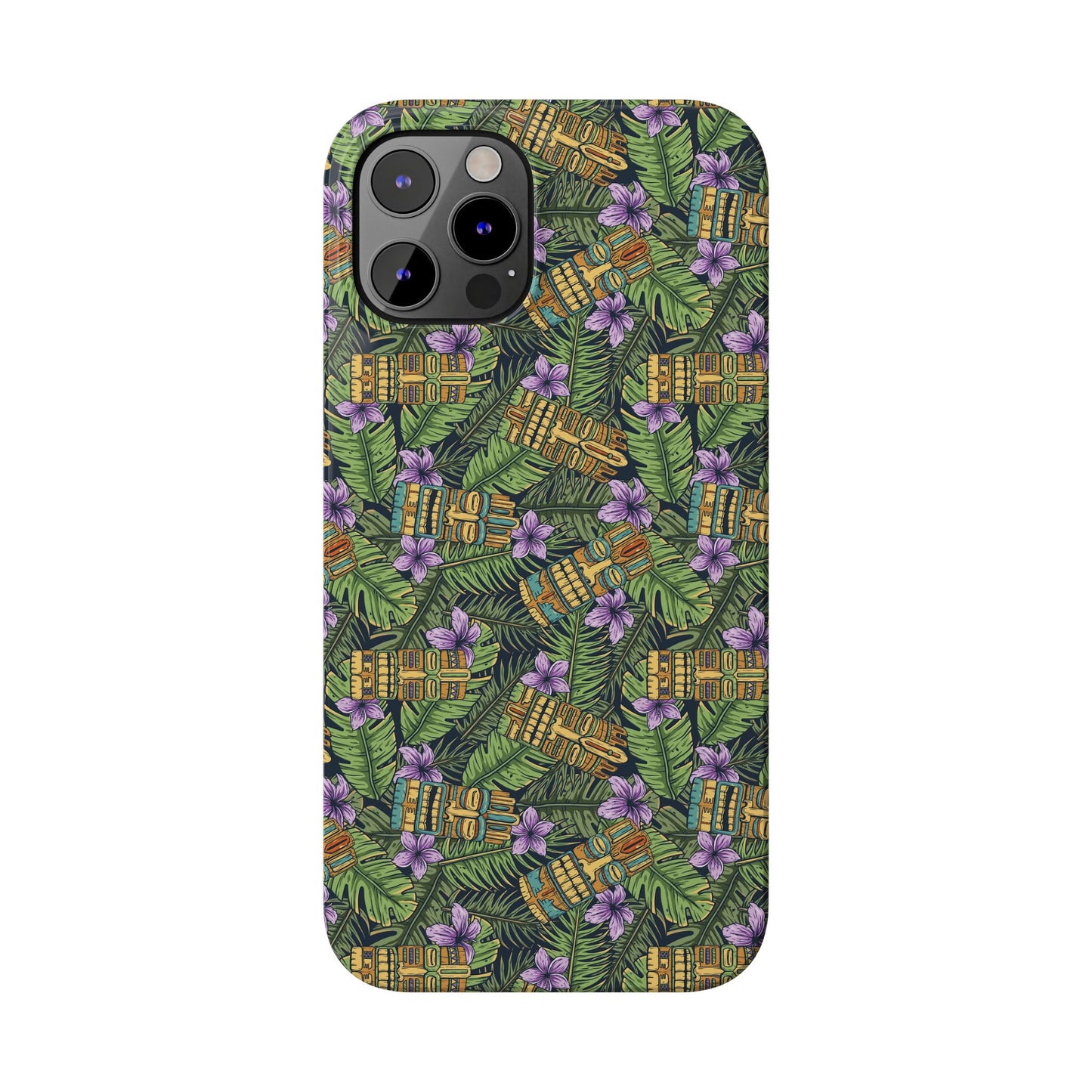 Slim Phone Cases - Tiki Purple Greenery