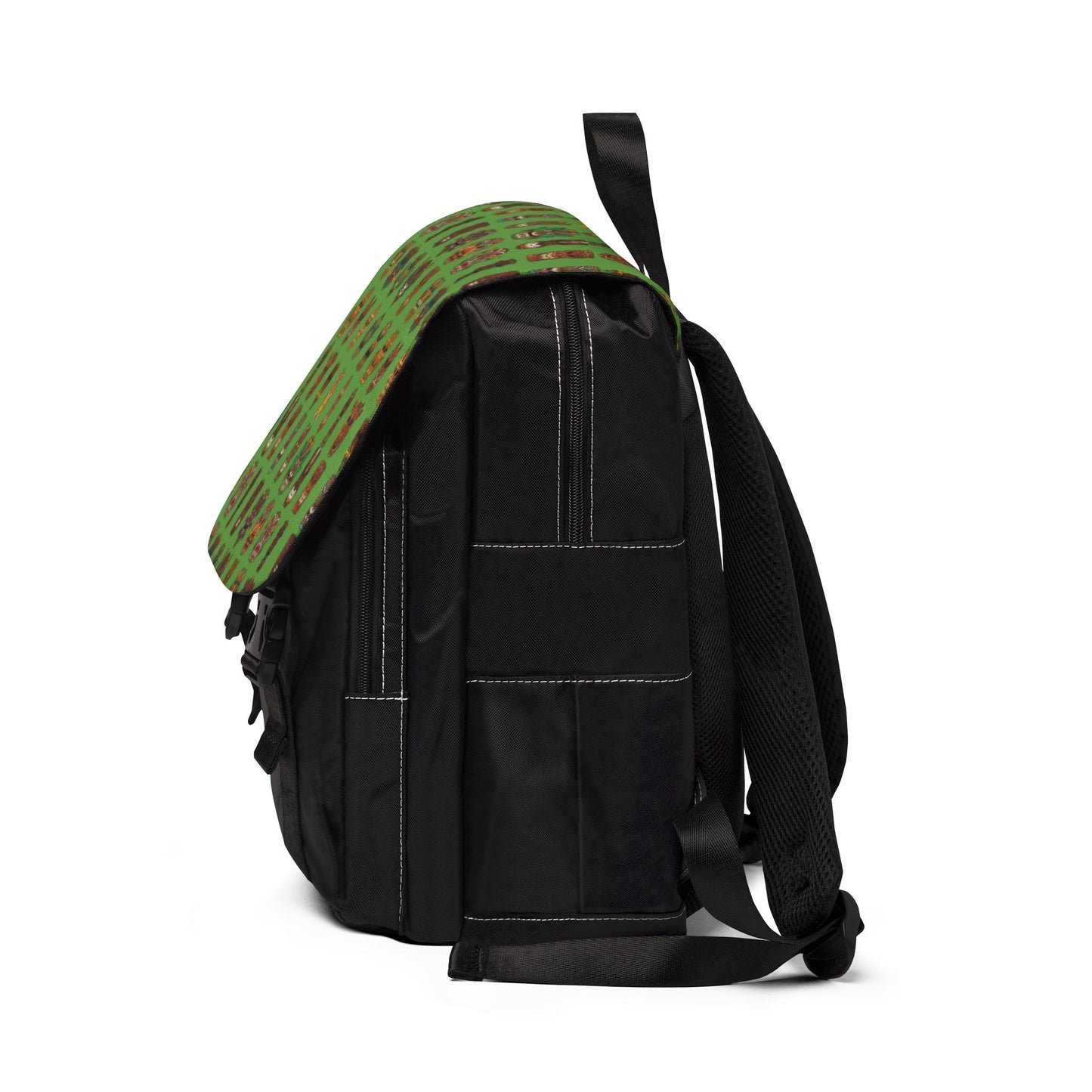 Tropical Casual Backpack - Perfect for Everyday Adventures / Tiny Tiki Dudes, Green
