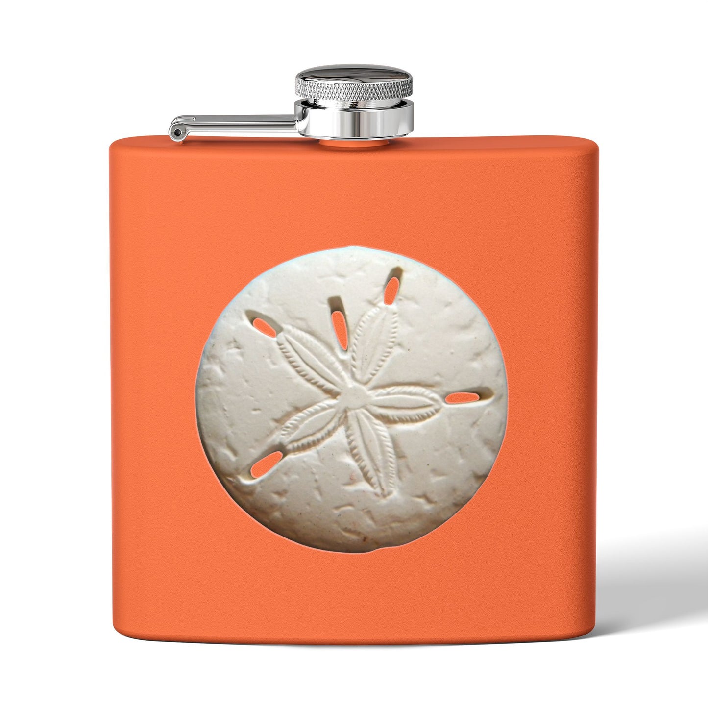 Tropical Stainless Steel 6 oz. Flask, Many Colors  – Real Sand Dollar