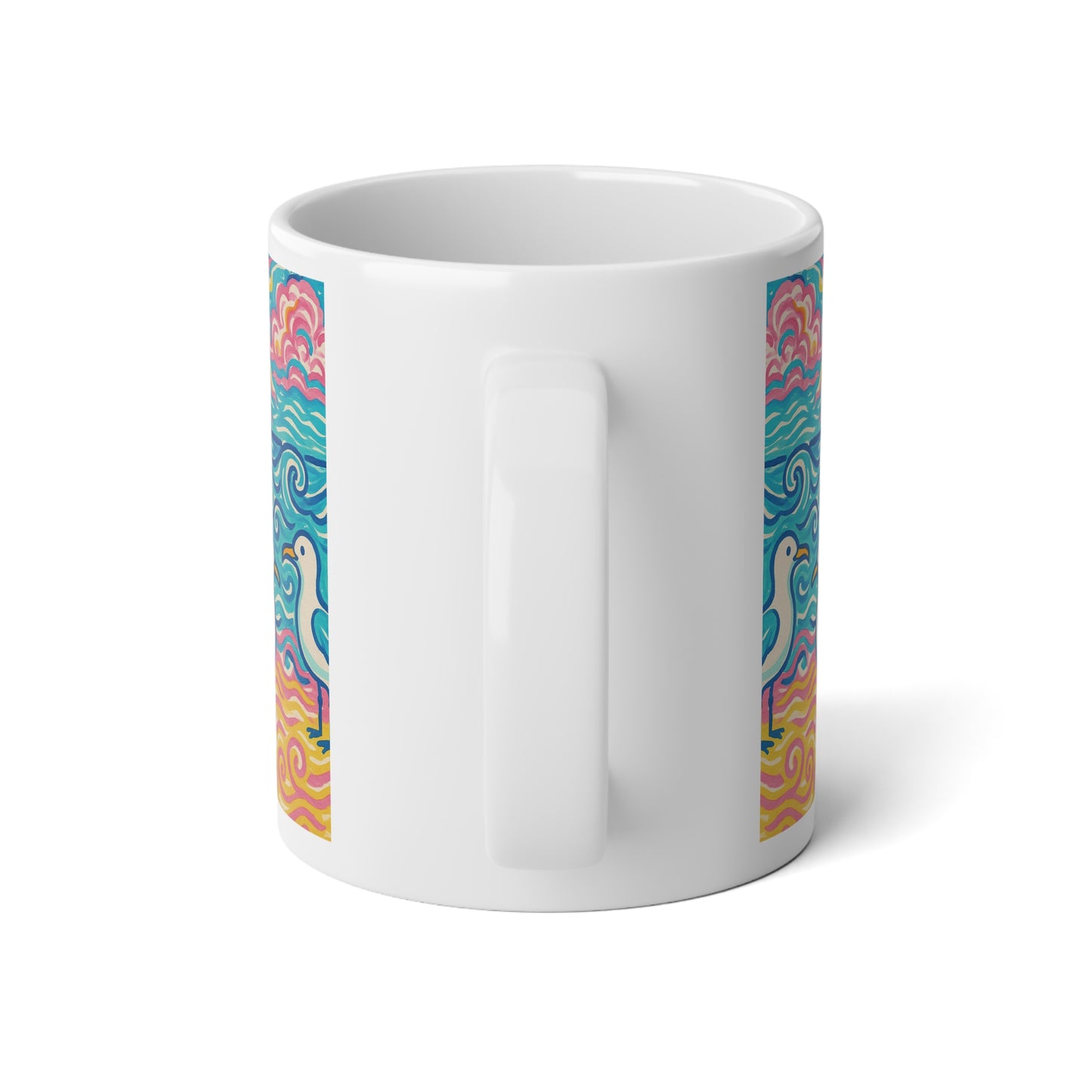 Jumbo Mug, 20oz, Seagulls on Beach | Tropical Coffee Cup