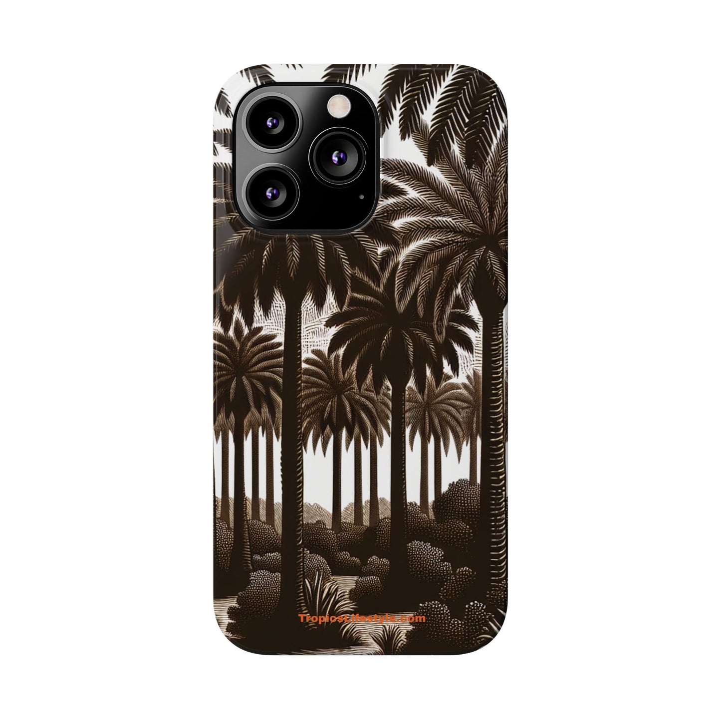 Slim Phone Cases - Woodcut Palm Grove