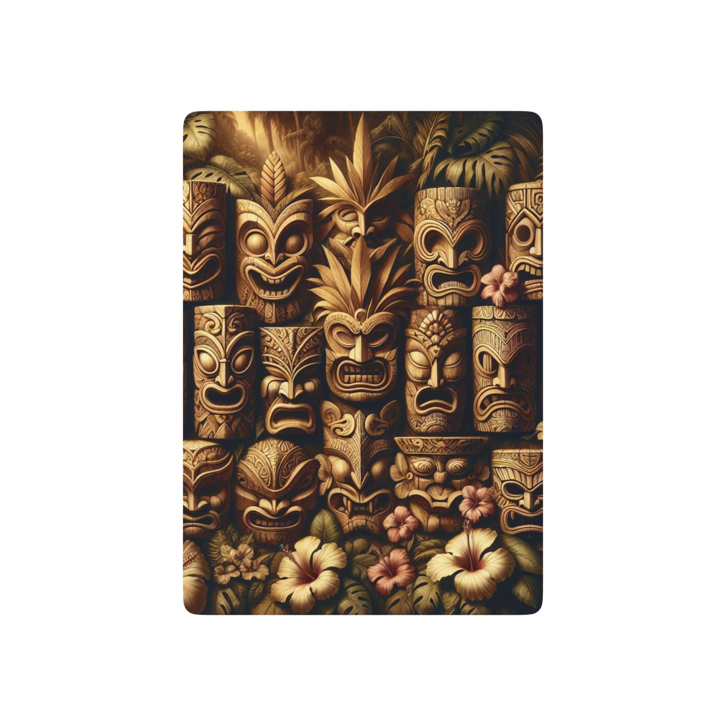 Poker Playing Cards - Tiki Totem Faces