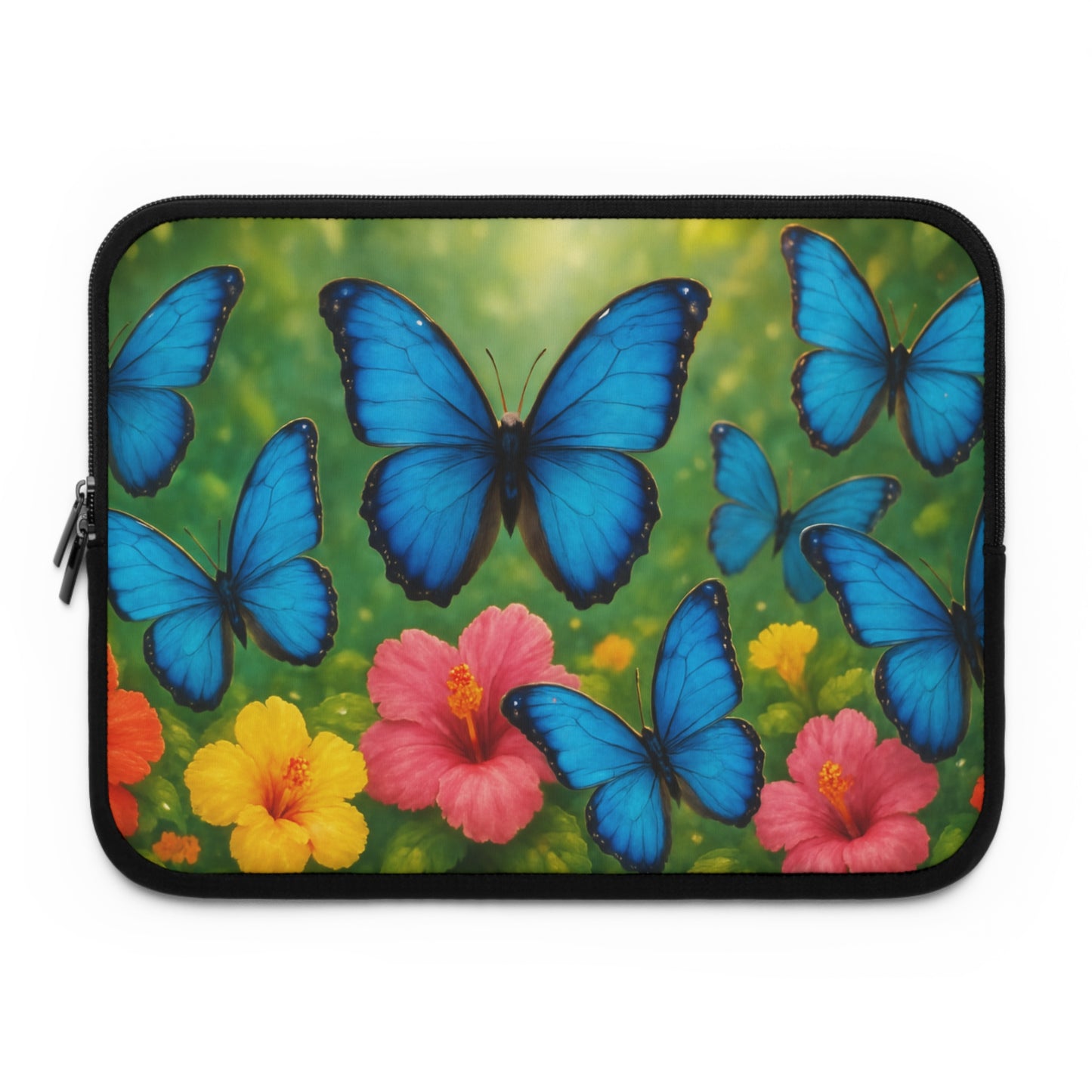Tropical Laptop Sleeve, 5 Sizes - Perfect for Rainforest Lovers & Students / Morpho Butterfly Flight