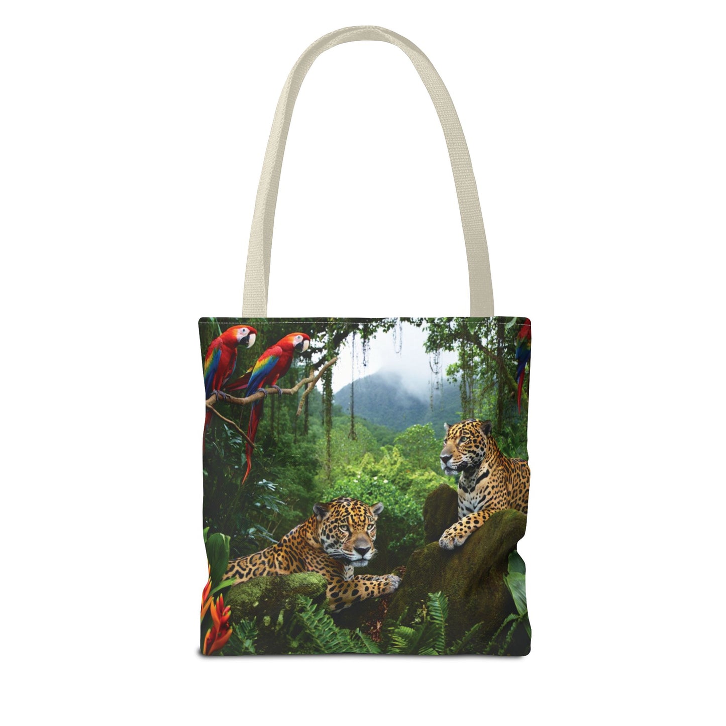 Jaguars and Parrots Tote Bag - 3 Sizes